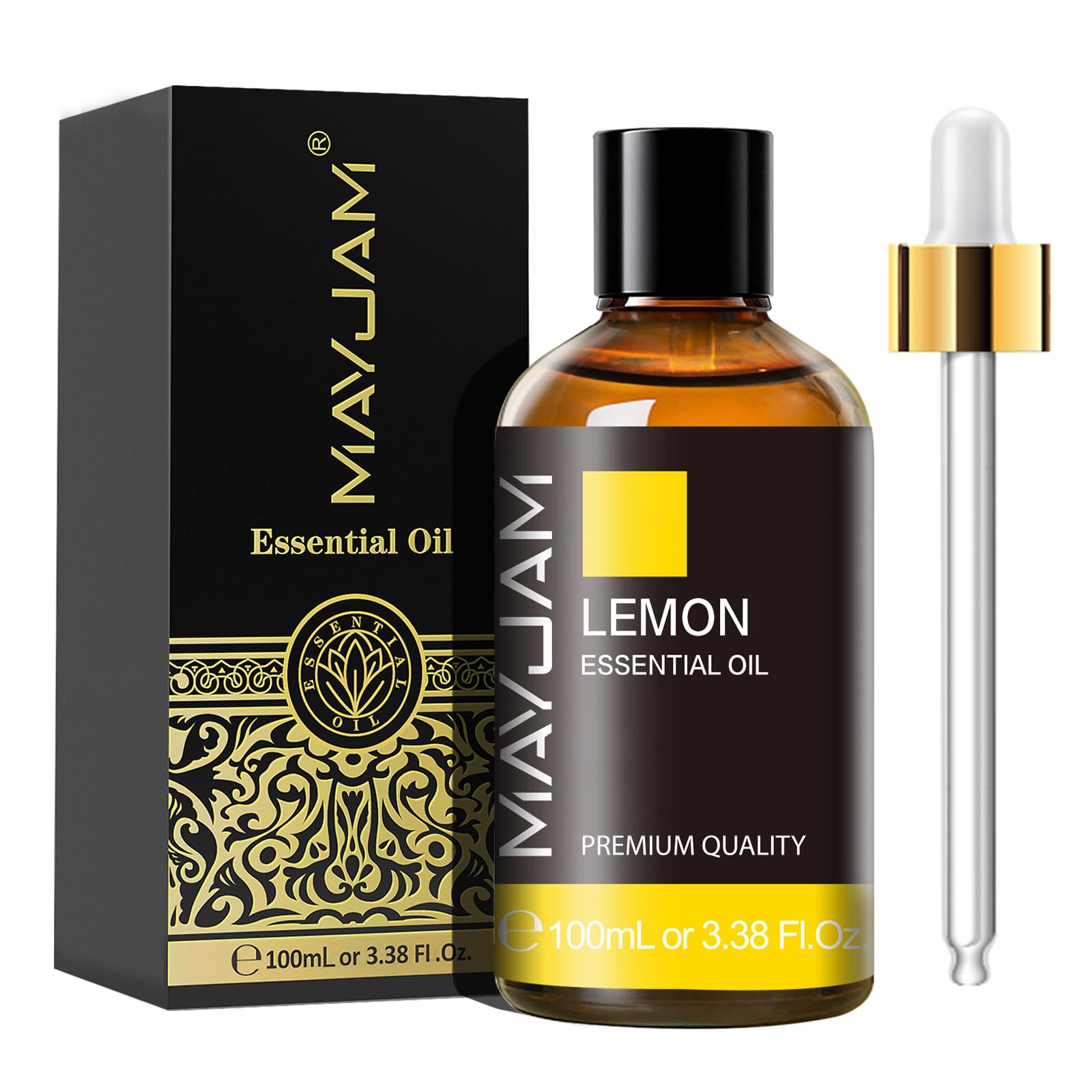 MAYJAM Lemon Essential Oils 100ML, Lemon Oil for Diffuser, Humidifier, DIY, Home, Office