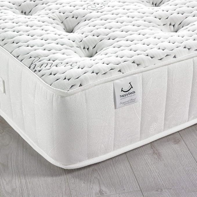 happy beds cashmere 3000 pocket sprung memory and reflex foam mattress cashmere fabric 5 king size 150 x 200 cm amazon co uk home kitchen