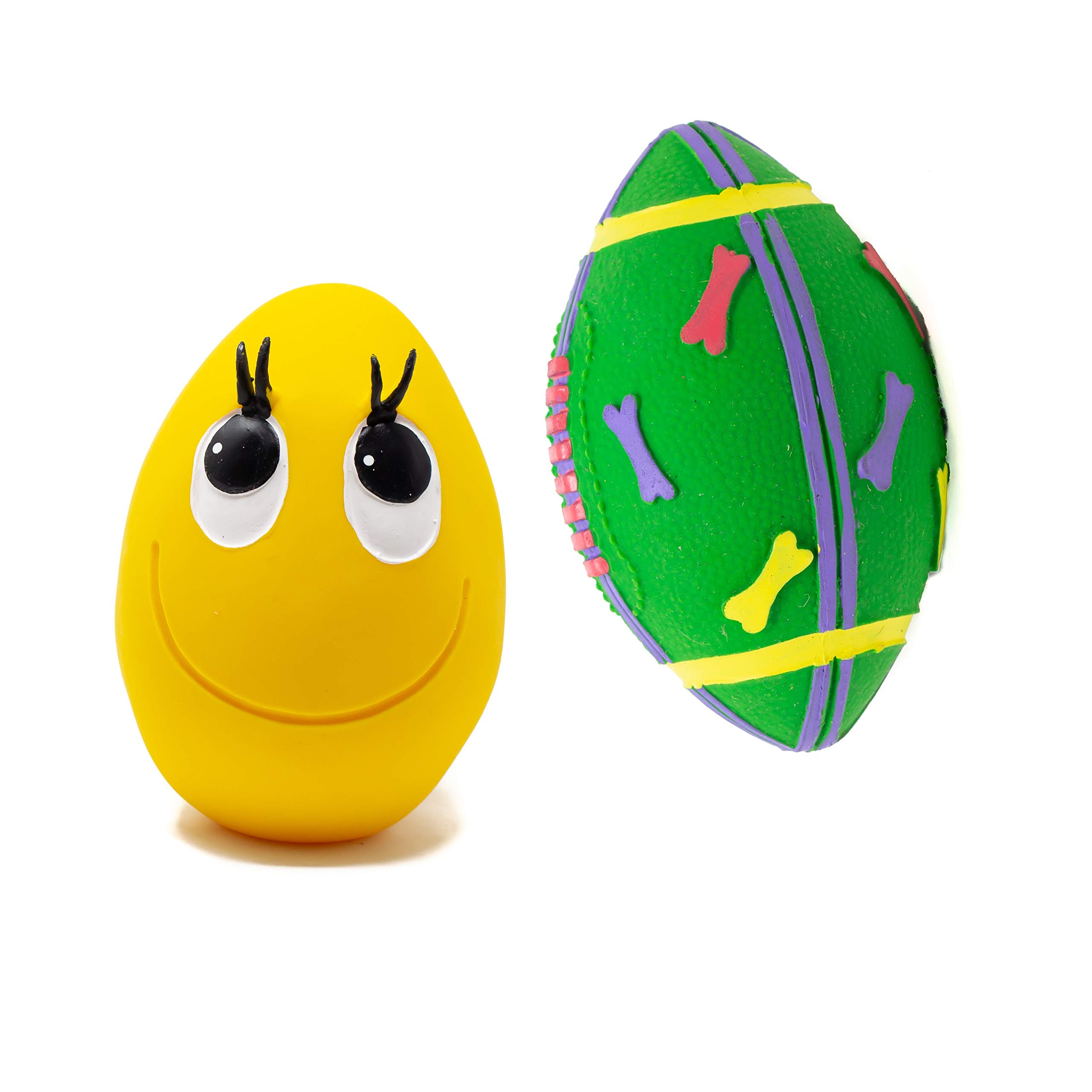 Natural rubber catch and fetch pet toy XL OVO the Egg & Rugby Ball by Lanco Toys