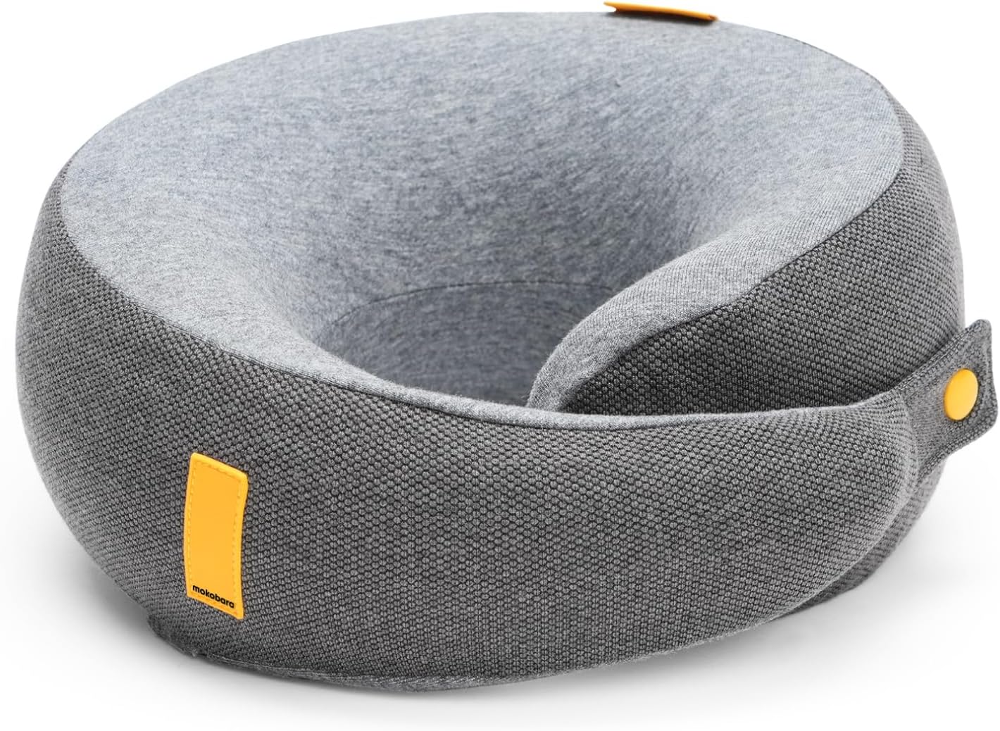 Mokobara Travel Pillow | Memory Foam | Adjustable Neck Support & Washable Cover | Grey (Seize the Gray)