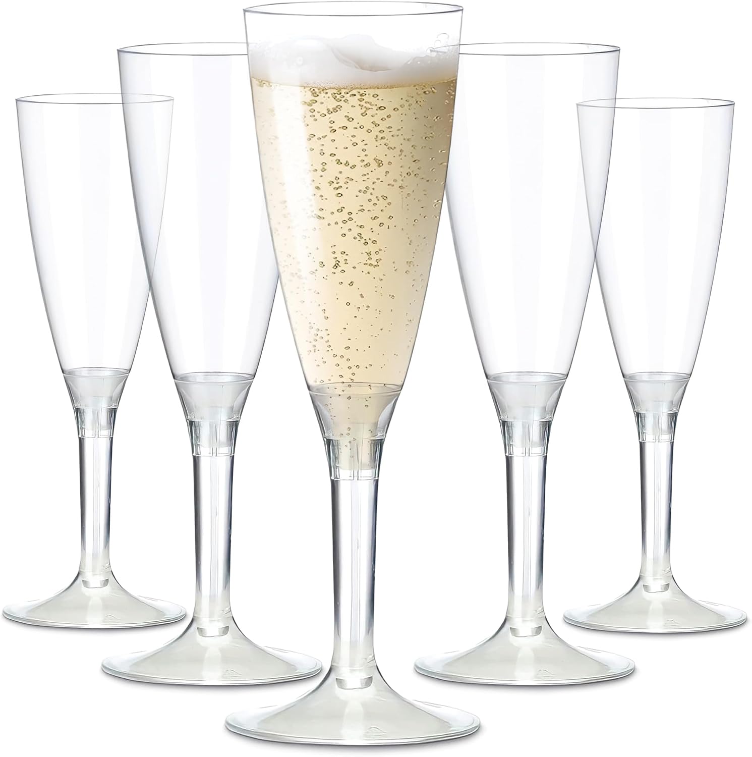 Flute Da Champagne In Plastica Riutilizzabili: Set Da 12 Pezzi Color Rosa, 20,3 Cm, Senza BPA. Perfette Per Feste E Matrimoni! - 3