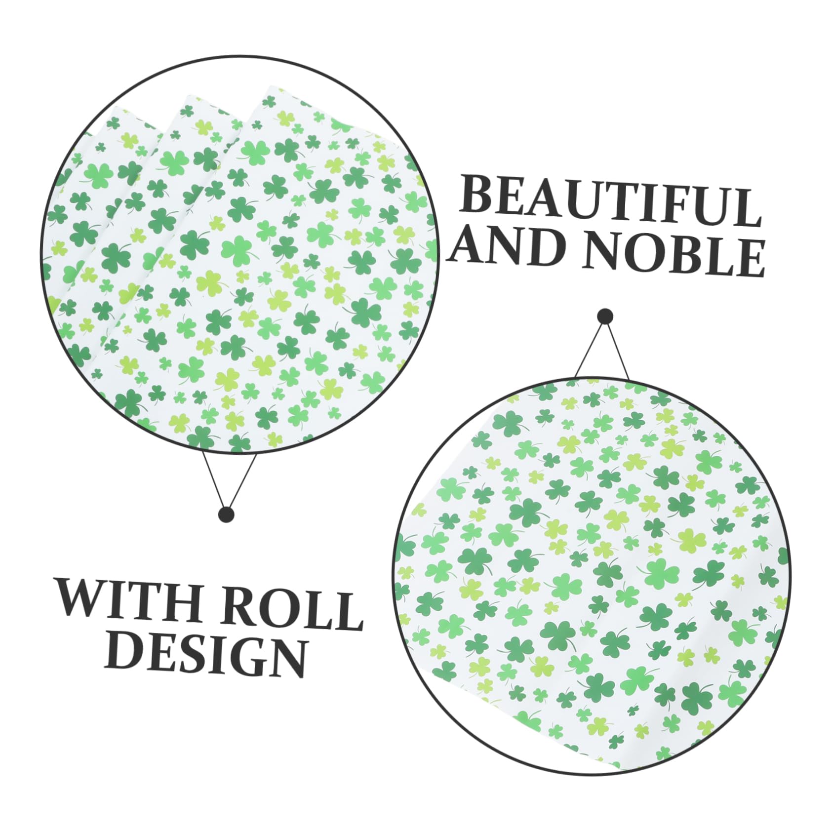 Rouleaux de Papier Présent Trèfle 20 Pcs pour Art et Festival | Ambiance Bavaroise, Papier Présent de Printemps Irlandais, Jour Saint-patrick