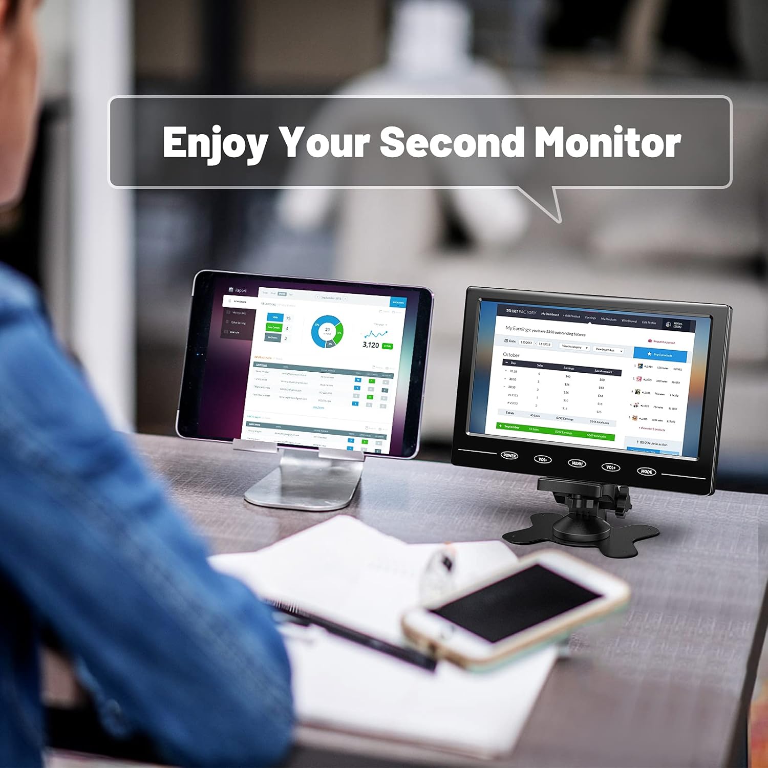 Fеаturеd Prоduсt APROTII 9 Inch Security Monitor, Small LCD HDMI Monitor Mini Screen 1024x600, HDMI VGA AV Portable Mini HD Color Screen Display Built-in Speaker，with Remote for PC Raspberry Pi Camera Car Security