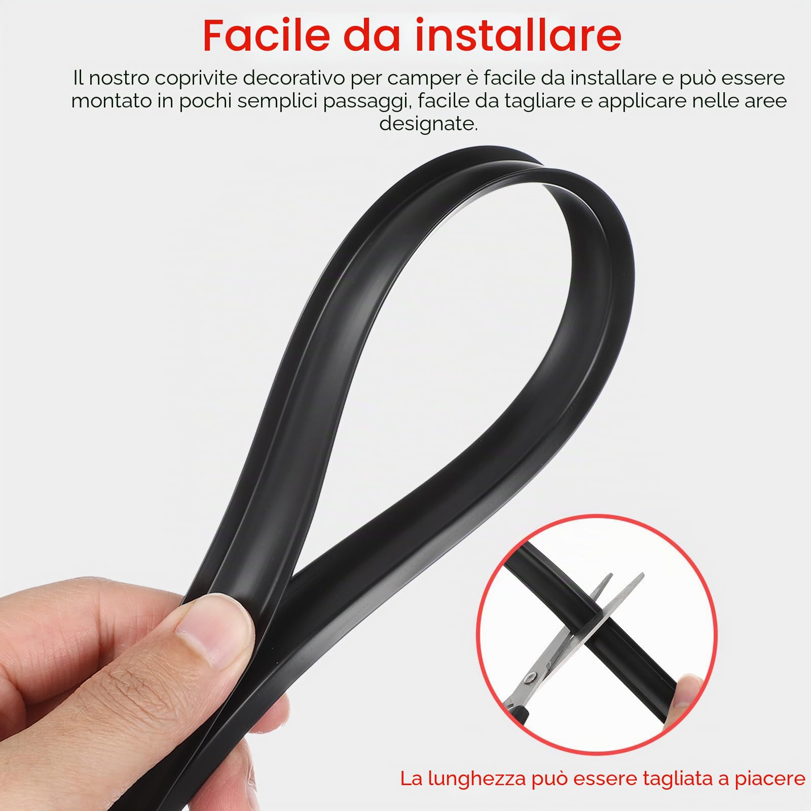 Guarnizione Copriviti in PVC Nero per Camper Striscia Modanatura Esterna Resistente alle Intemperie Facile da Tagliare Rotolo da 50 Piedi per Rivestimento Trailer E Finiture Camper