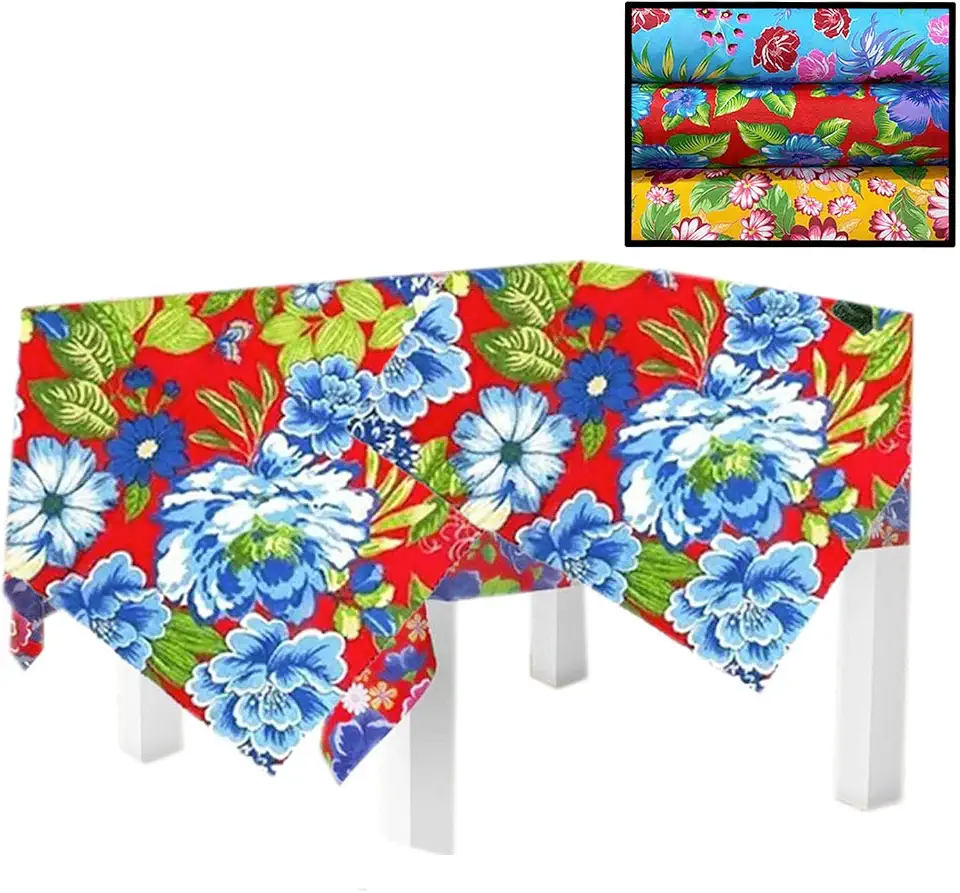 Kit 3 Toalhas de Mesa Tecido Chita Floral 70x70 - Festa Junina Country Havaiana Piquenique Decoração