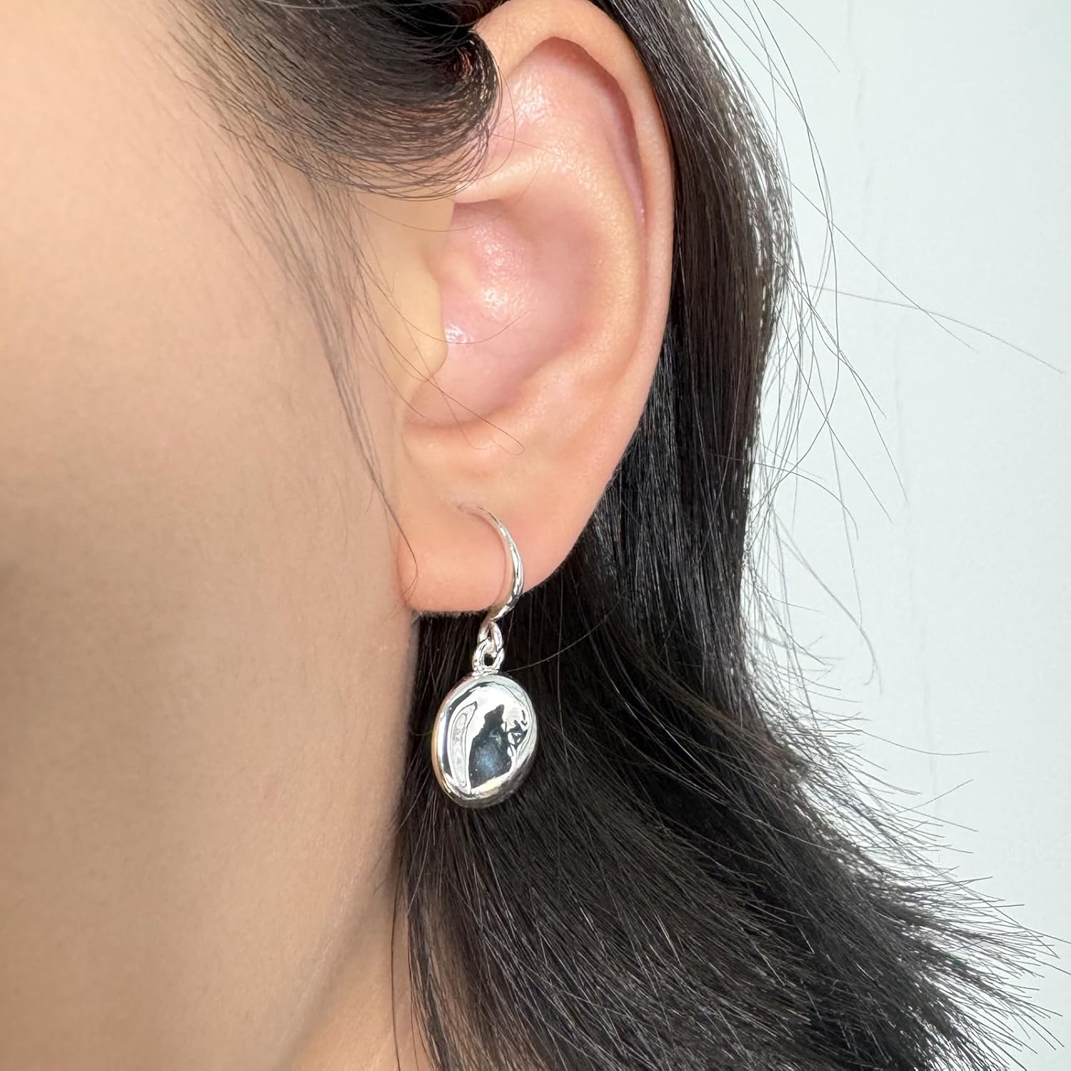 Silver Round Irregular Dangle Earrings Hypoallergenic Sterling Silver Earrings Earrings for Women - Image 4