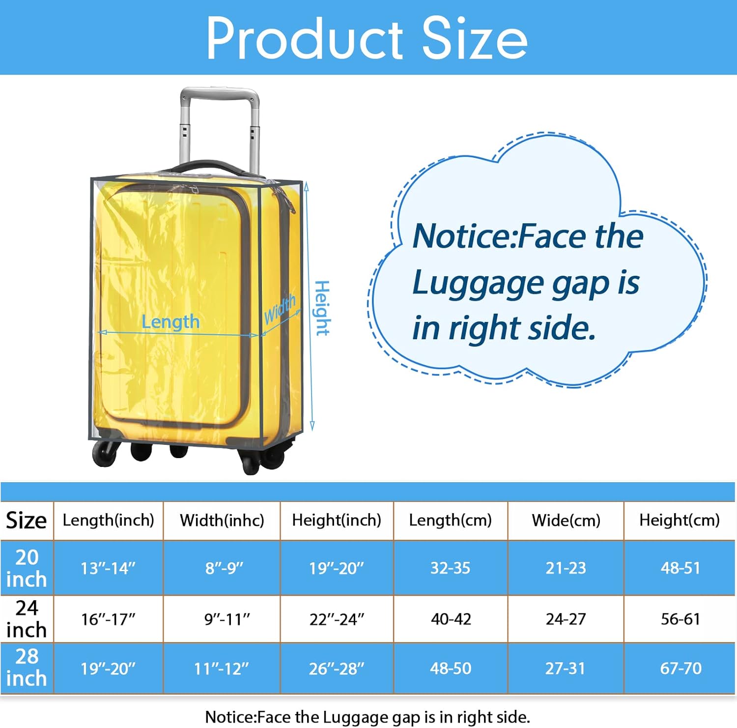 Sadnyy 3 Pieces Clear Luggage Cover PVC Suitcase Luggage Protector Waterproof Cover(Gray Border,Regular Style) - Image 2