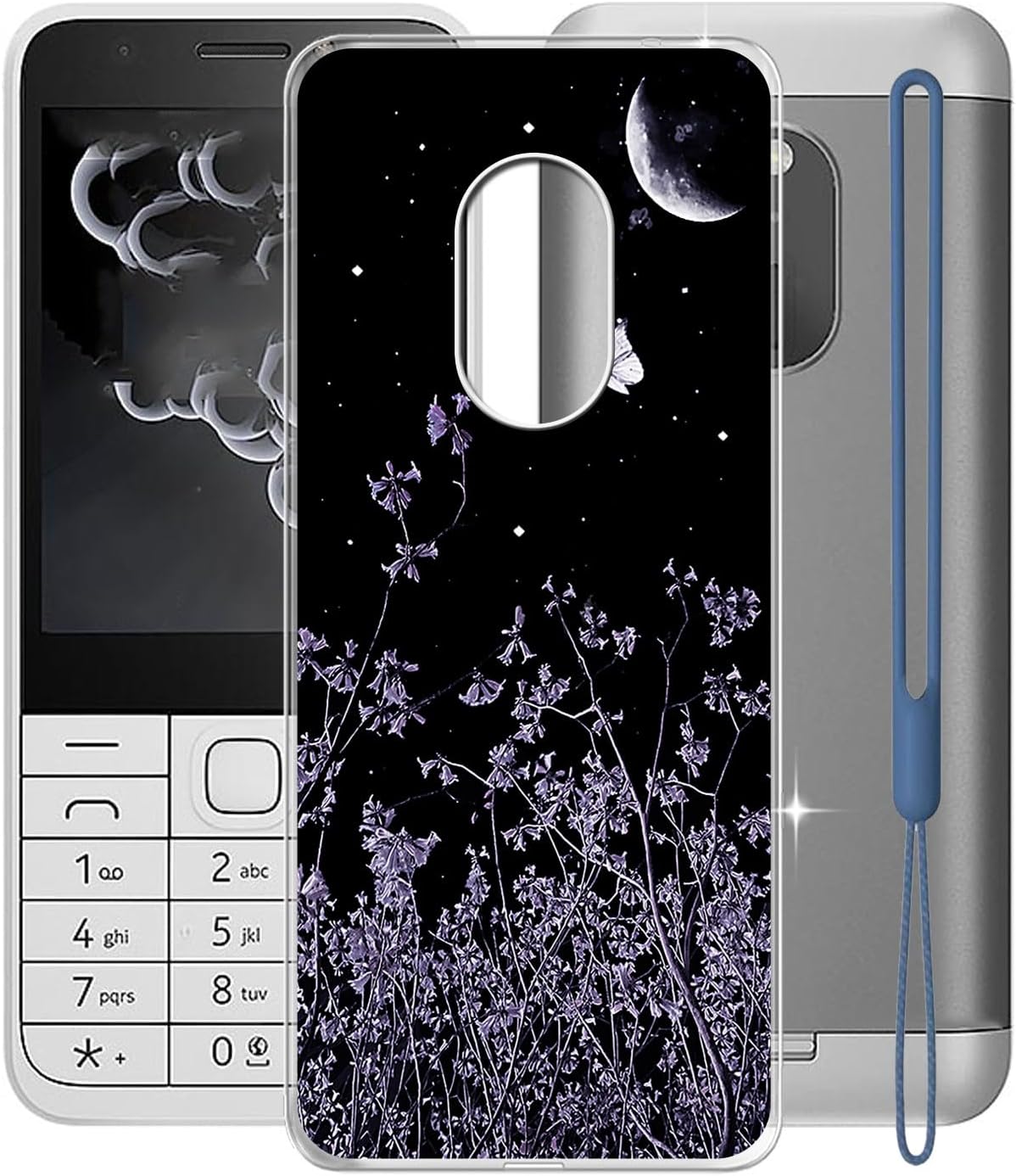 for Nokia 230 2024 Case, WXPPJ Full Body Protection Shockproof Cover Case, Transparent Soft Silicone TPU Back Cover Bumper Phone Case for Nokia 230 2024 (2.80") - XV34