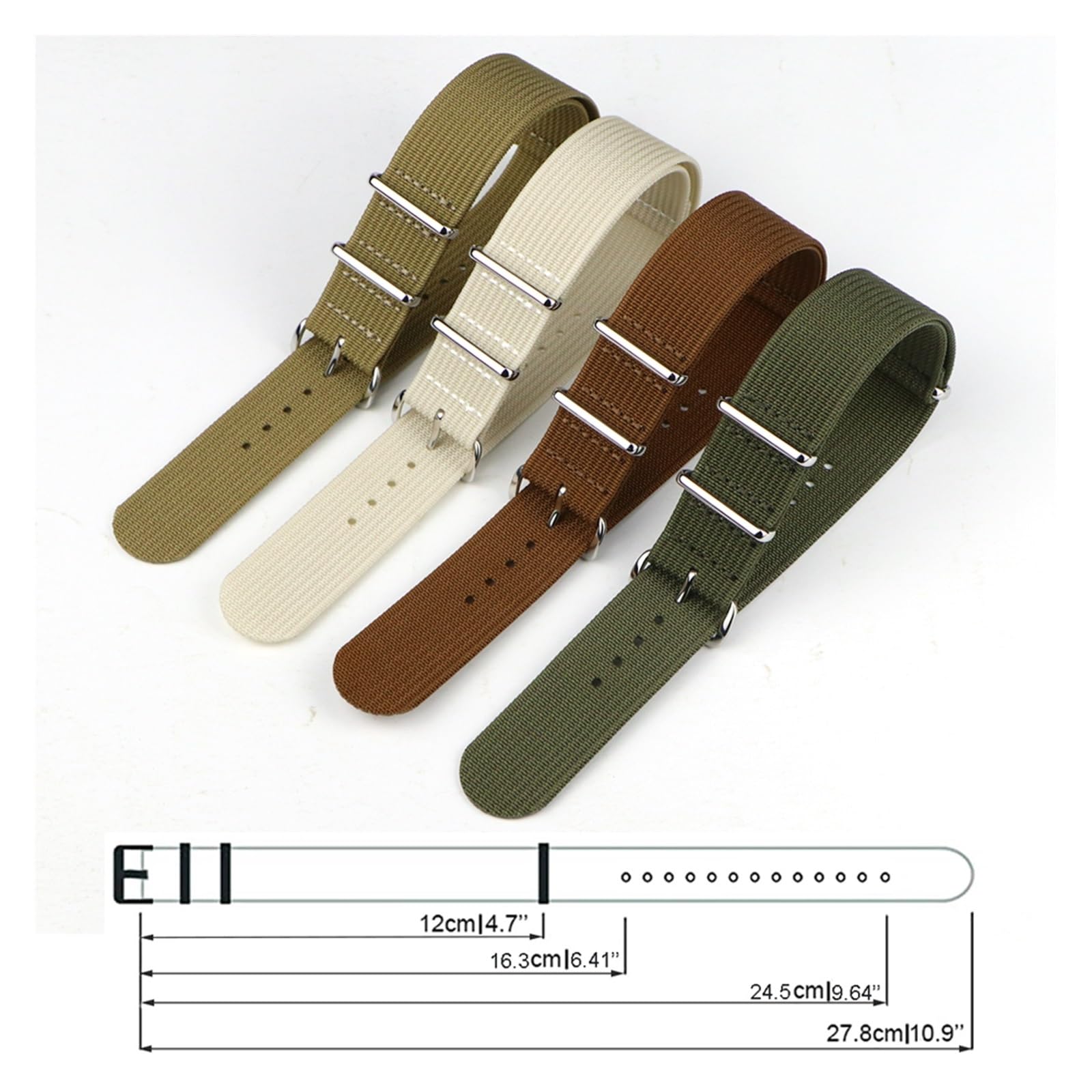Run Ken Bracelet De Montre Nervuré 20mm 22mm 18mm Sangles En Nylon Robustes Bandes De Tissu De Bracelet De Montre Rétro