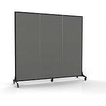 SCREENFLEX Privacy Screen Room Divider | Patient Privacy Wall | Folding Dividers | 62"H x 63"W Stone, HKDL603-DG-V