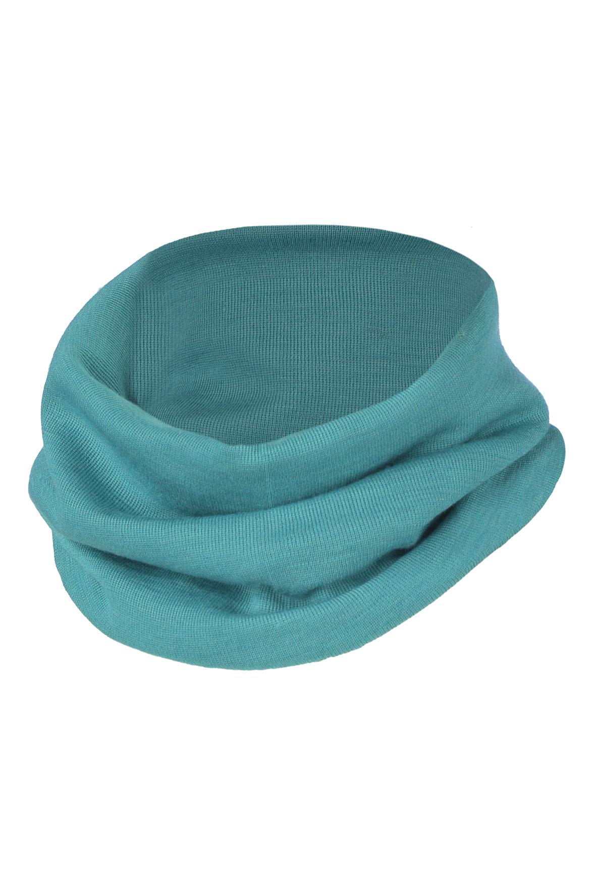 Engel MERINO wool SILK children Loop scarf neck-warmer snood neck gaiter round scarf girl boy (Ice-blue)