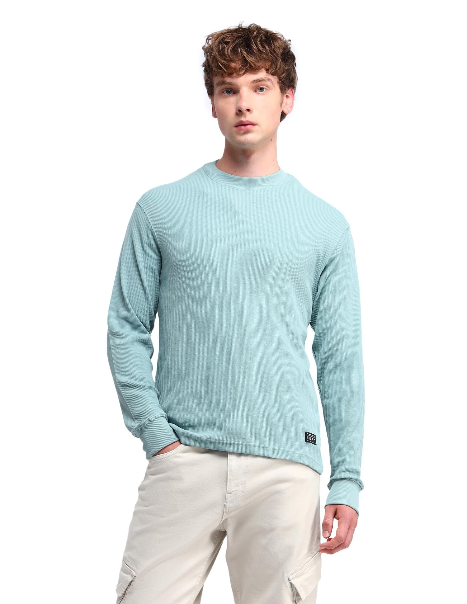 flying machine Men's Regular Fit Sweatshirt| Patterned Weave-picture-27