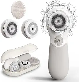 TOUCHBeauty Escova De Limpeza Facial Com 3 Cabeças De Escova E 2 Velocidades - Limpeza Profunda, Esfoliação E Massagem Para Todos Os Tipos De Pele - Inclui Cabeça De Silicone, Estojo De Viagem