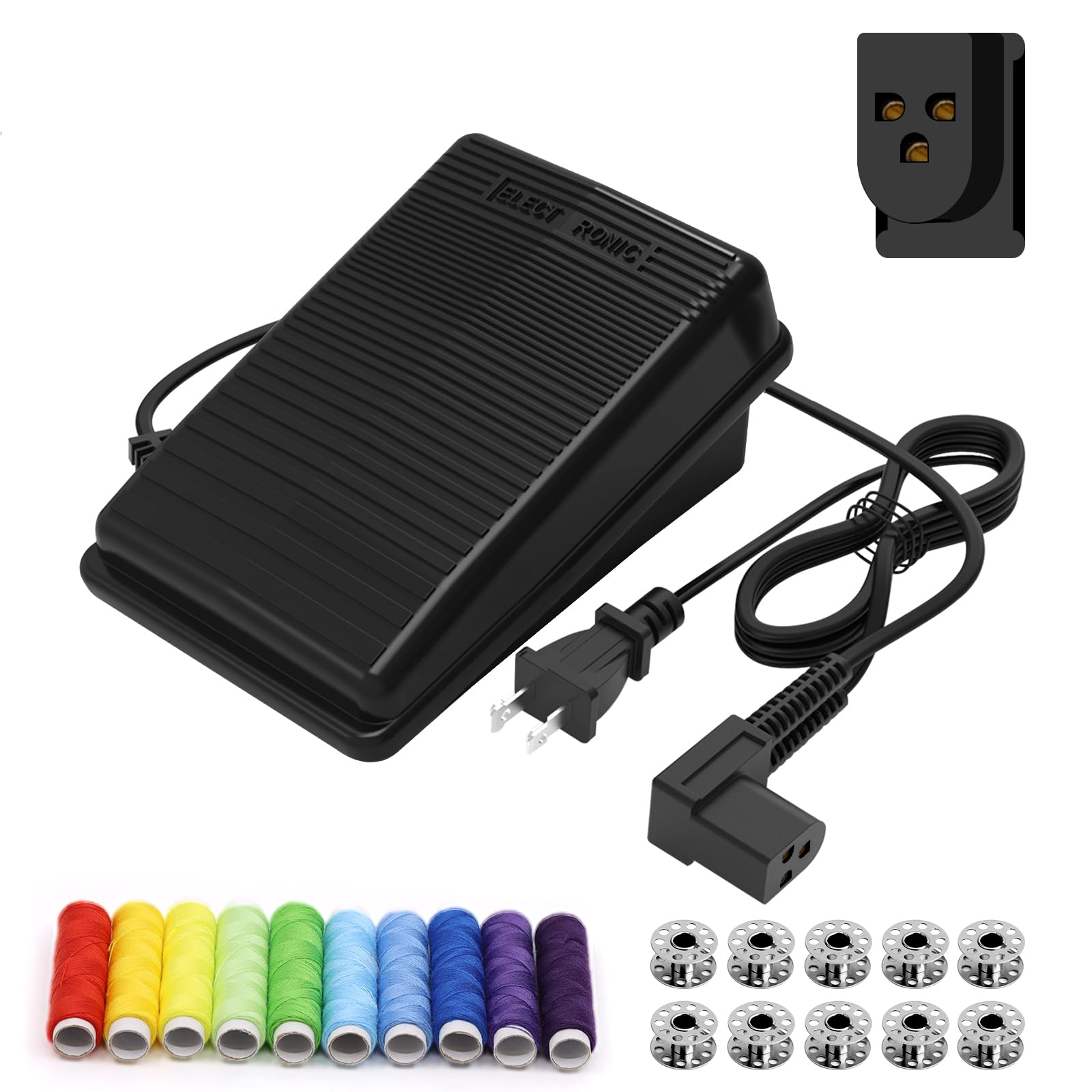 Singer Sewing Machine Pedal Controller Replacement, Compatible with Singer #979314-031 1022 534 2517C 4525C 4530C 4538C 4830C 4832C 5050C 5825C 5830C 57825C 621B 6212C 6215C CG-590C HD110C 362095-001