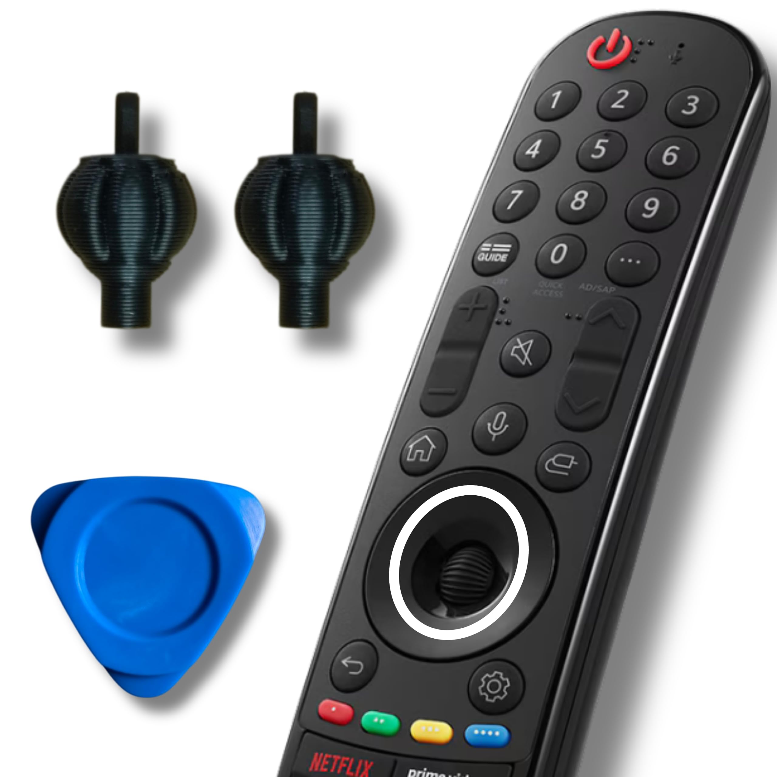Round Scroll Wheel Replacement Kit Compatible with LG Magic Remote, 2 Round Scroll Button and 1 Prying Tool - Compatible with AN-MR21 | AN-MR22 | AN-MR23 | AN-MR24 remotes | DIY Replacement Kit