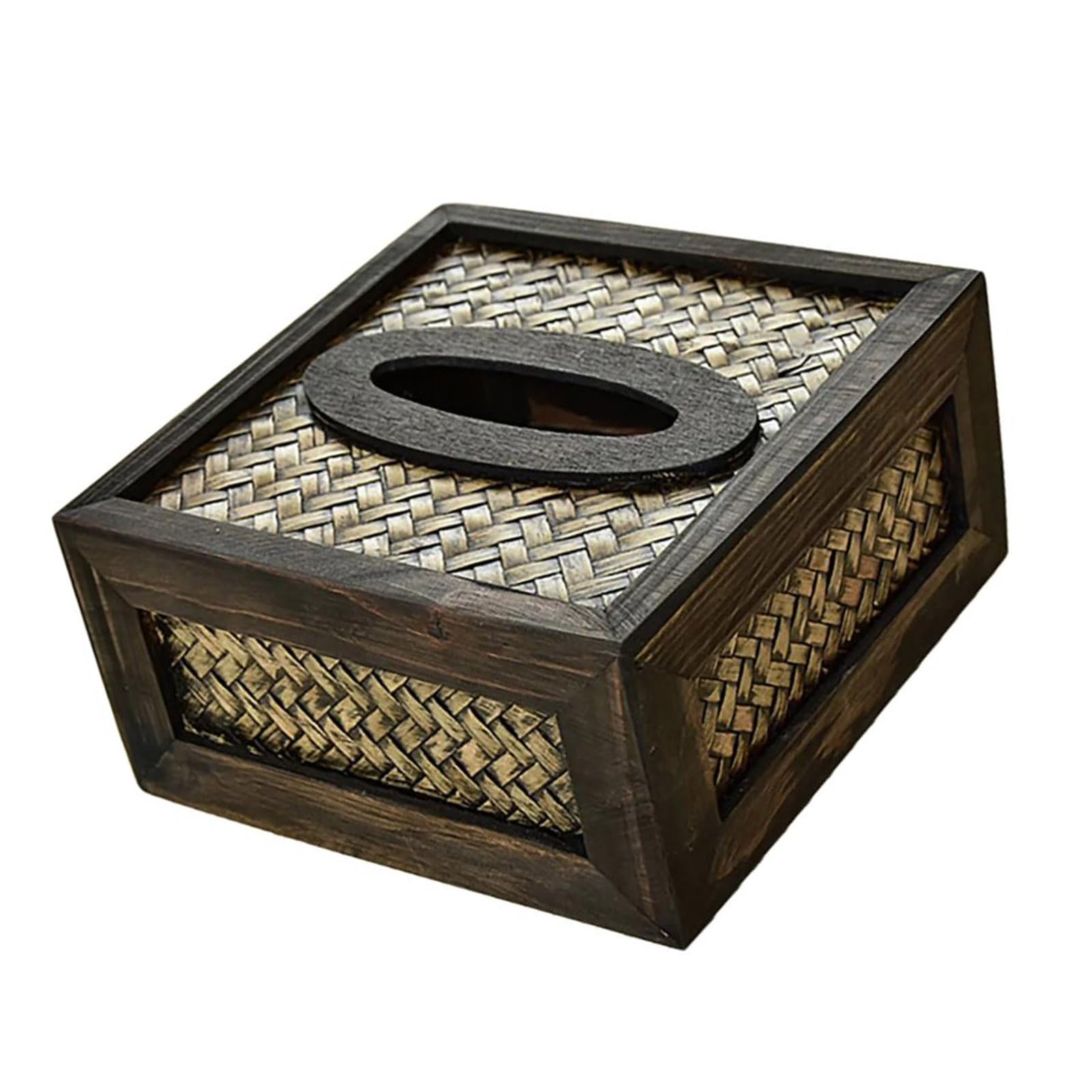 Jazuaiao Square Handwoven Tissue Storage Box Holder For Home And Decoration Enhancing Any Room ' S Aesthetic Elegant Tissue Dispenser