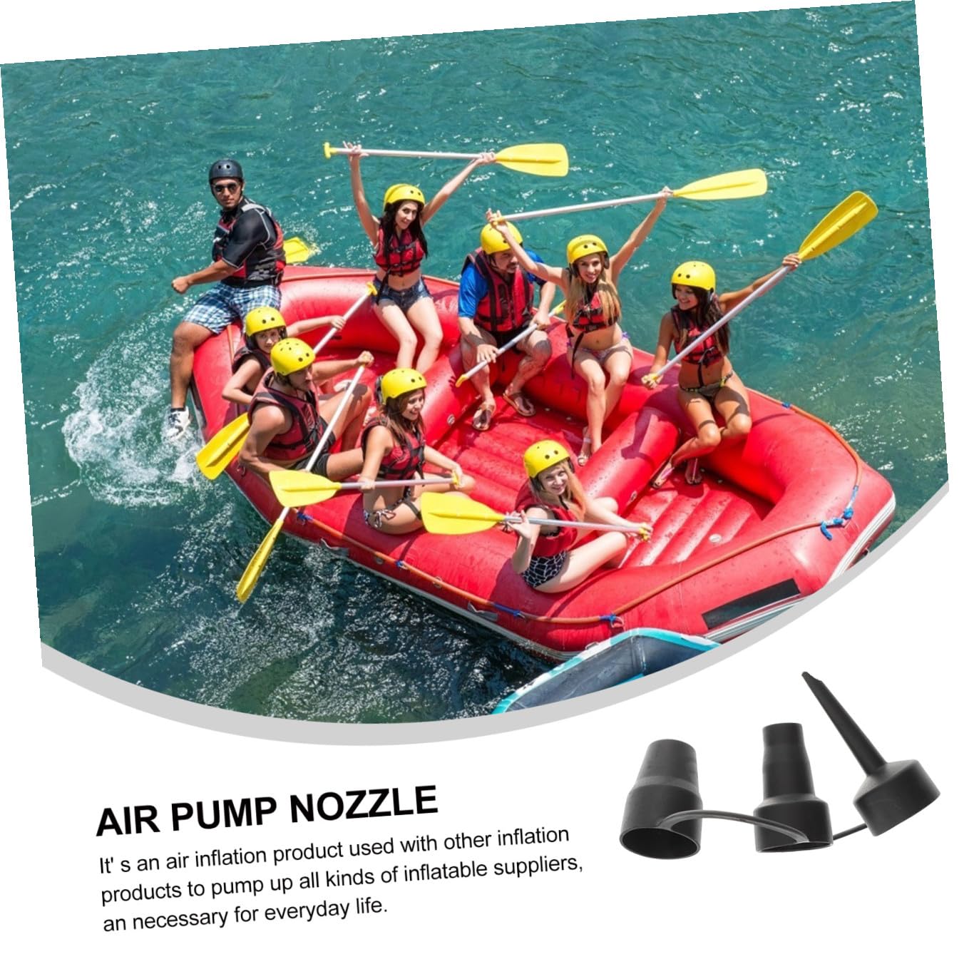 Ugelli di Gonfiaggio in Plastica Nera, 2 Set, 3 Misure