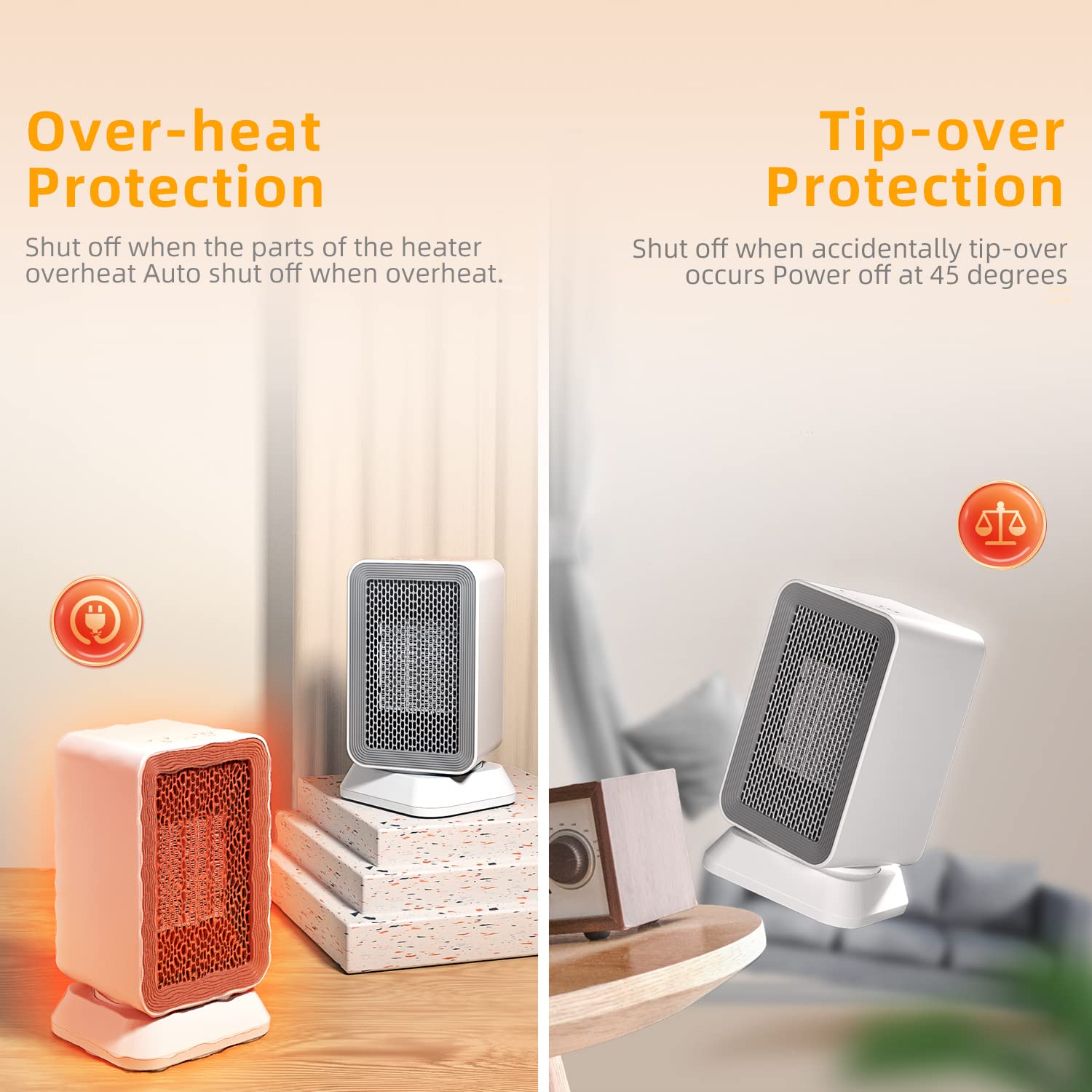 Space Heater, Lychico Fan Heaters for Home Low Energy, Fast Heating Ceramic  Electric Heater with Two Heat Settings, 60° Oscillation, 1000W Quiet Space  Heater for Home, Bathroom, Office, Energy Saving : Amazon.co.uk: