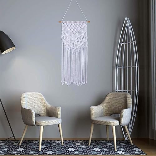 Miniatura 4 de RLoncomix Macramé para colgar en la pared, arte bohemio, tejido a mano, borla geométrica, elegante, hogar, apartamento, dormitorio, habitación del