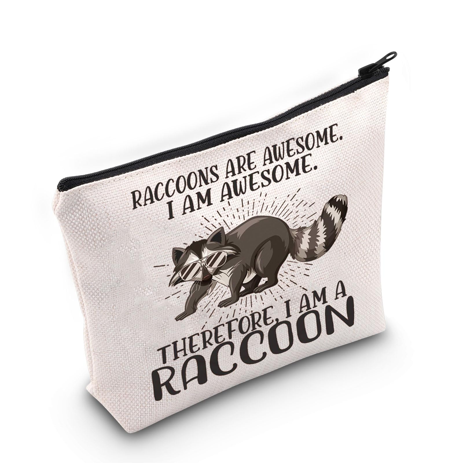 LEVLO Raccoon Cosmetic Makeup Bag Raccoon Lover Gift Raccoons Are Awesome Makeup Zipper Pouch Bag For Raccoon Fans, Raccoons Awesome, Cosmetic Bag