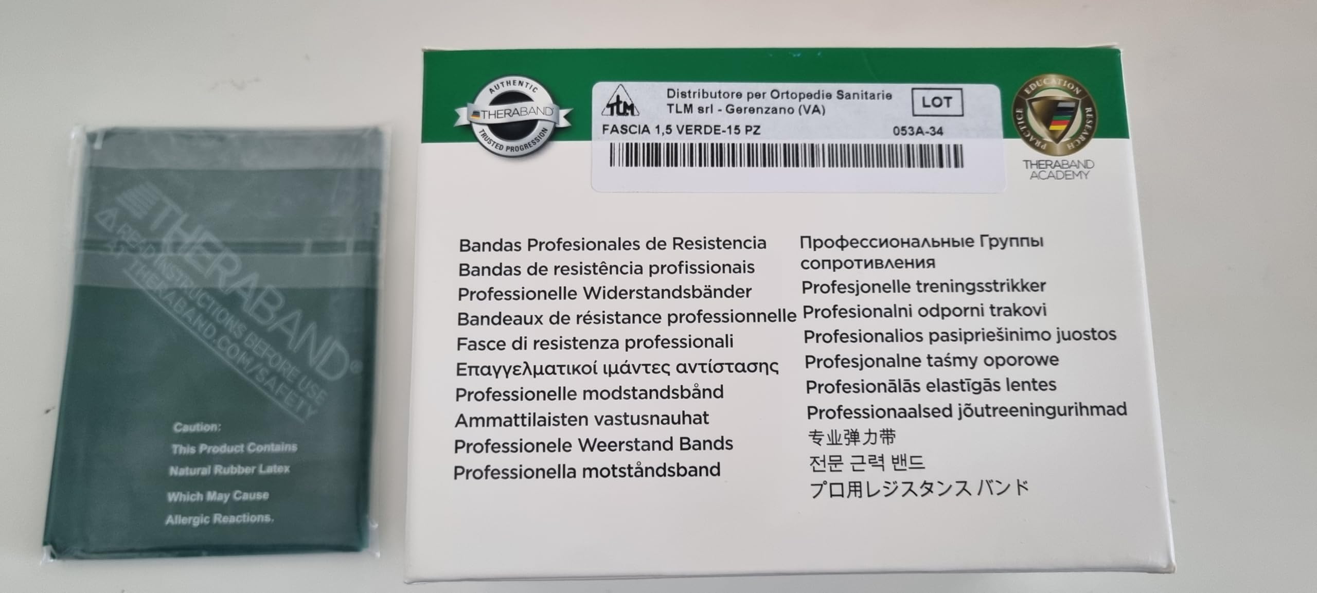 Theraband Fascia Elastica per Esercizi (Verde, 1,5 MT)