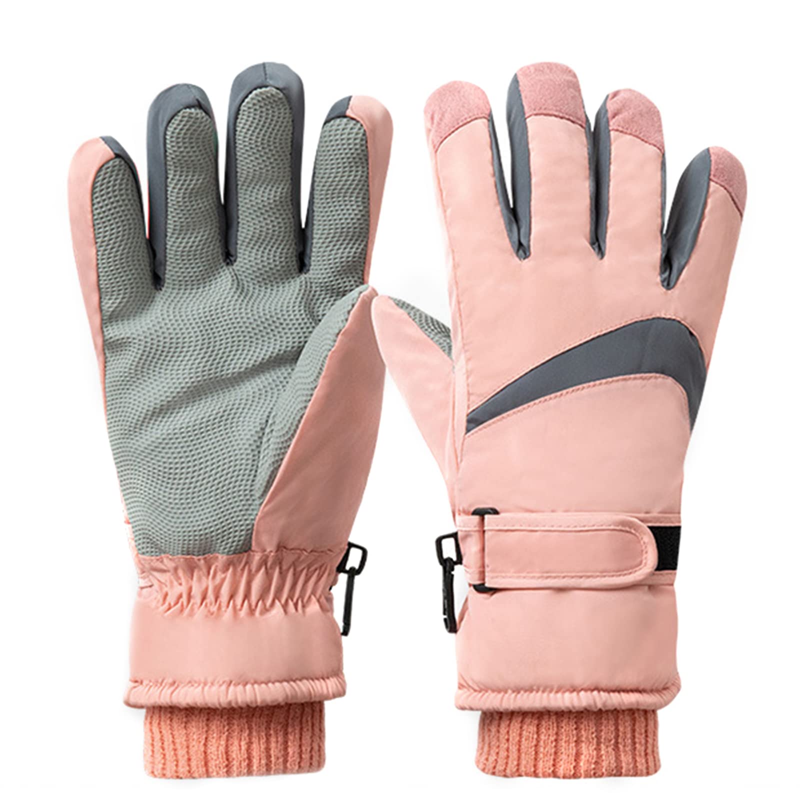 Dsgzkk Waterproof Ski Gloves Winter Warm Snow Gloves High Breathable Polyester Gloves for Skiing Snowboarding Outdoor Sports