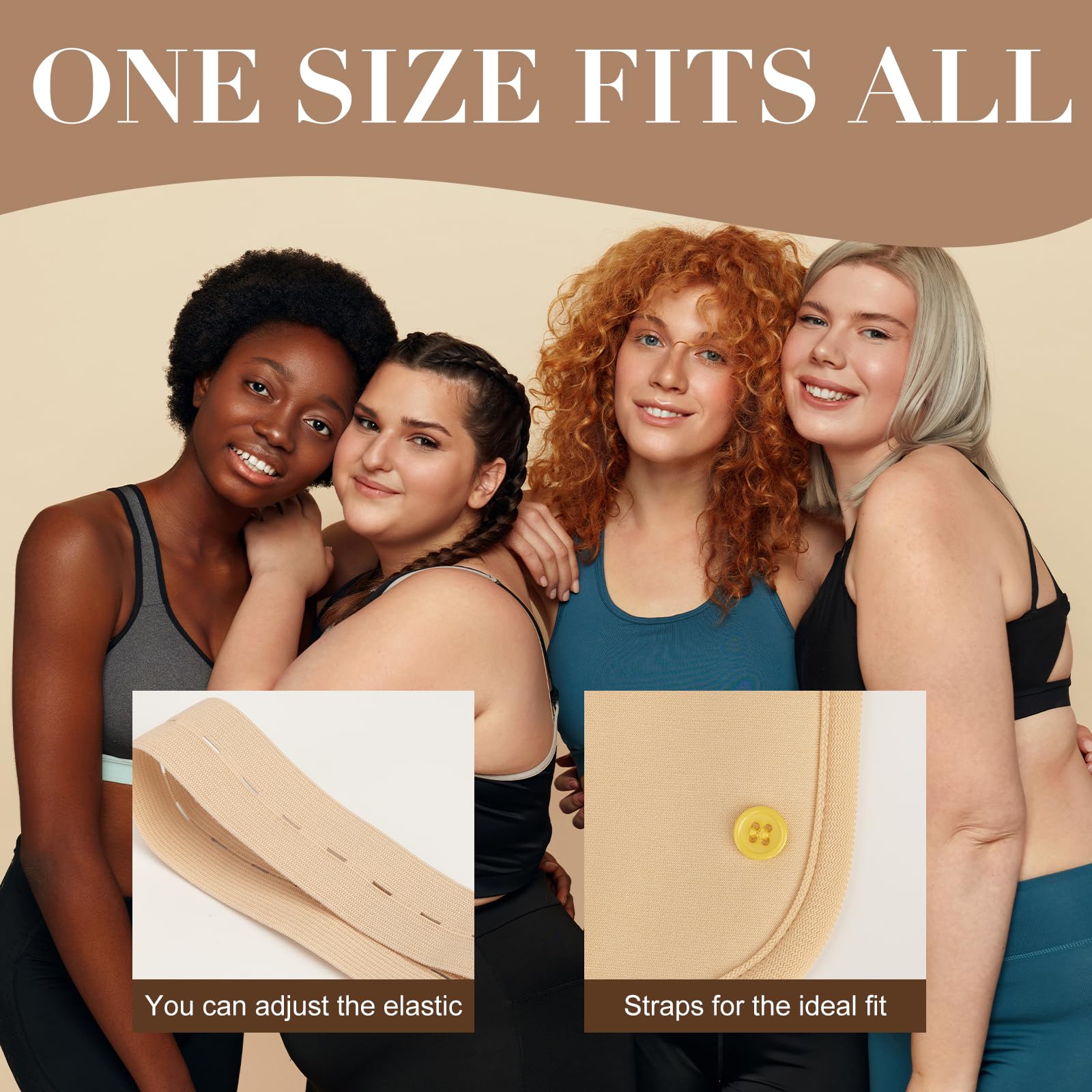 10 Pcs Castor Oil Pack Wrap Organic Cotton for Liver Detox, Stomach, Belly, Neck, Breast & Entire Body, Reusable Pads Kit for Hot/Cold Compress with Adjustable Elastic Strap, Anti Oil Leak(Khaki)