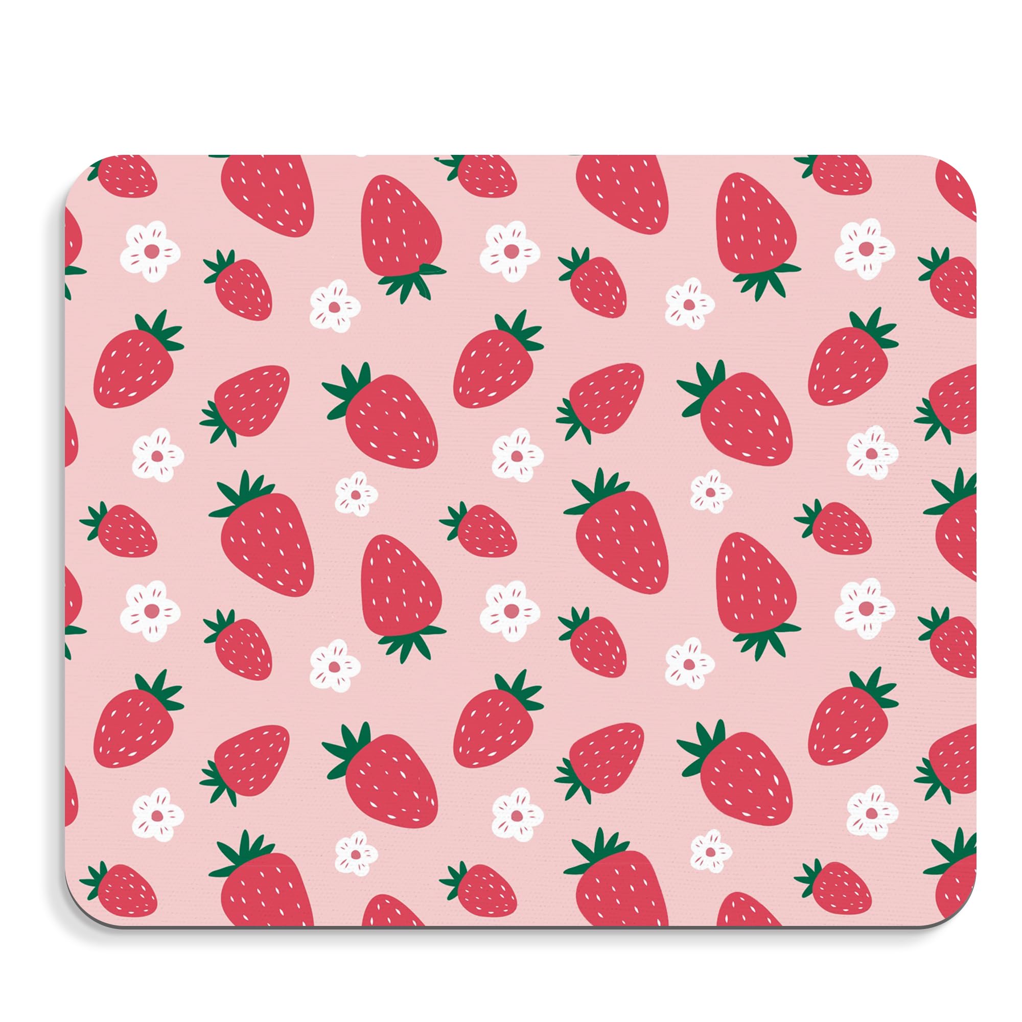 BAYOGITA Pink Strawberry Mouse Pad - Cute Decor Office Mousepad, Pink Cute Girly Mouse Pad, Strawberry Gifts for Women, Coworker Gift, Gifts for Employees, 9.5x8 Inches