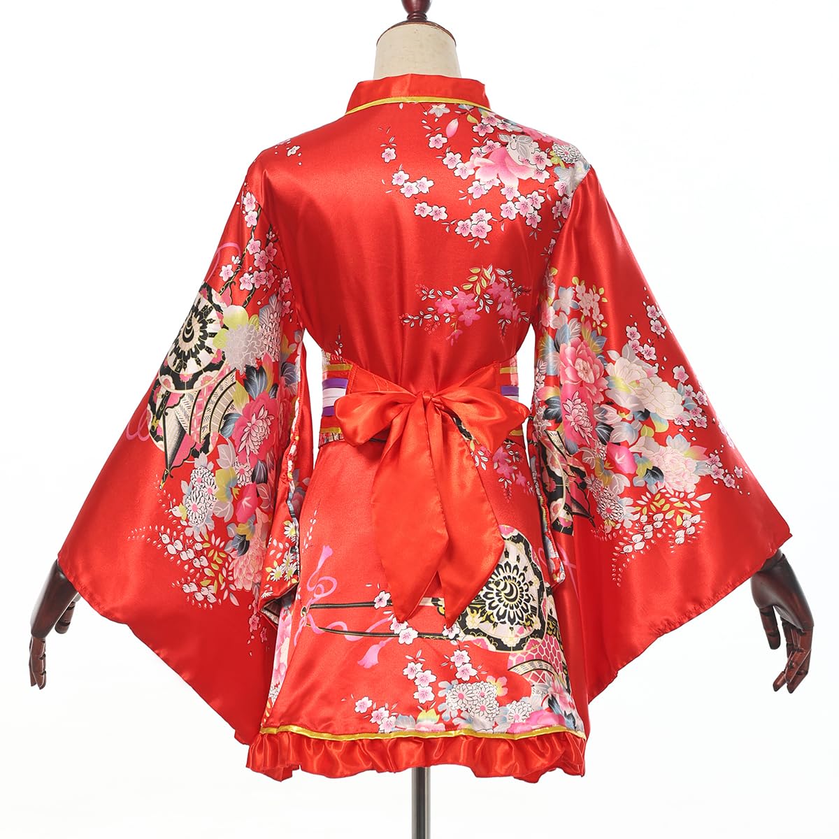 BPURB Kimono Costume Giapponese Tradizionale Geisha Yukata Cosplay Donne Sexy Fiori di Ciliegio Patten Accappatoio Da Notte Con Cintura Obi