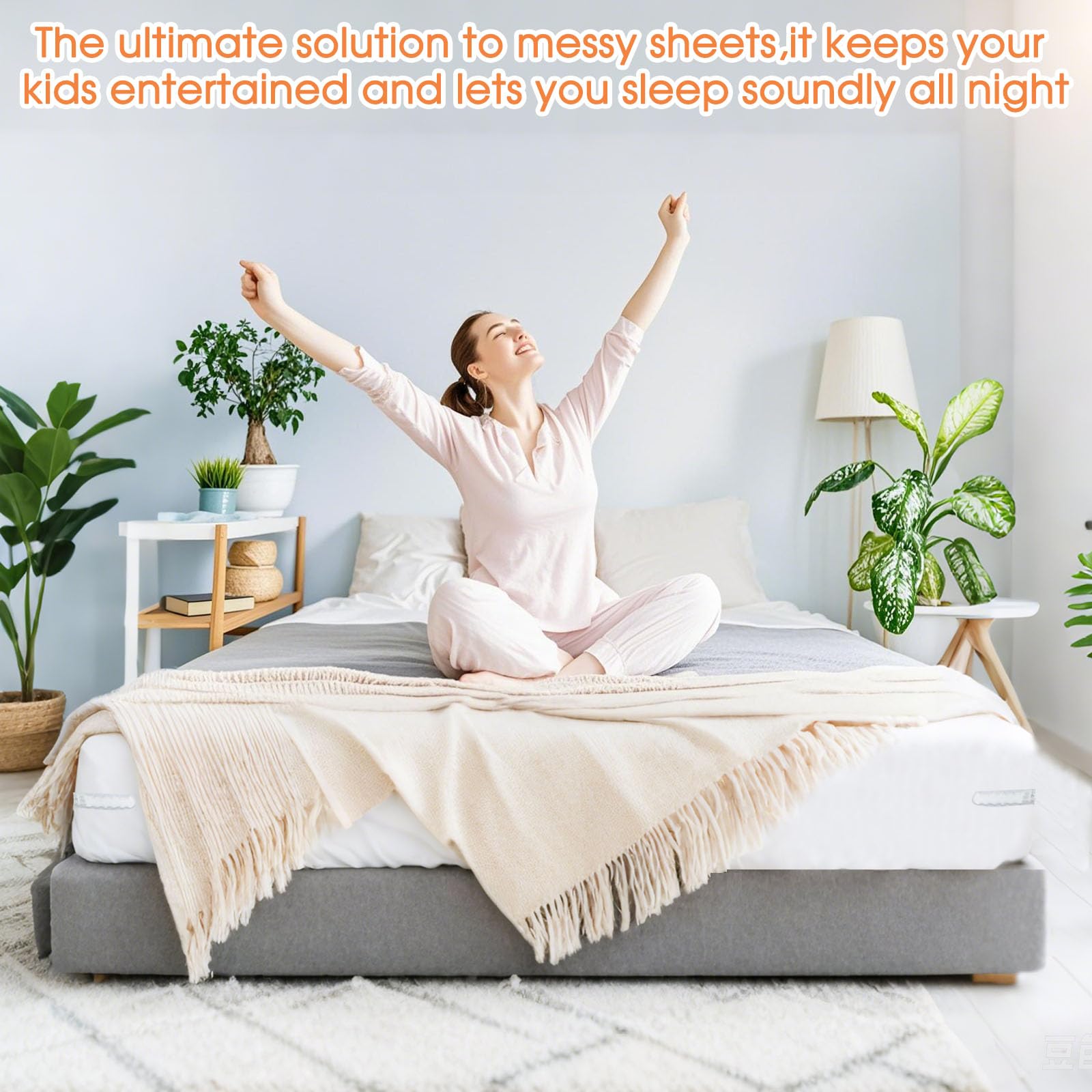 HRKIFSP Lock Sheet Holders - Heavy Duty Bed Sheet Holder Corner with 8 Fastening Strips (4 Extra Spares!), No More Loose Sheets for Fits All Sheet Sizes, 1-Min Install & Wrinkle-Free Guarantee