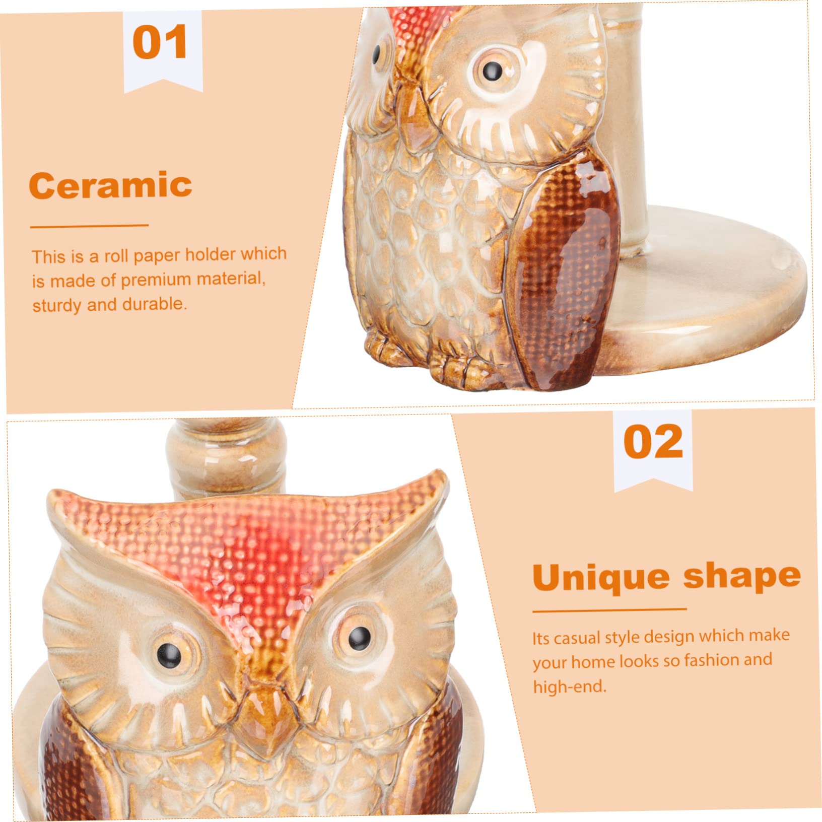 Mipcase Portarotolo Carta Igienica Creativo Ceramica Forma Organizzatore e Ufficio Design Elegante e Facile Stabile con Base Antiscivolo