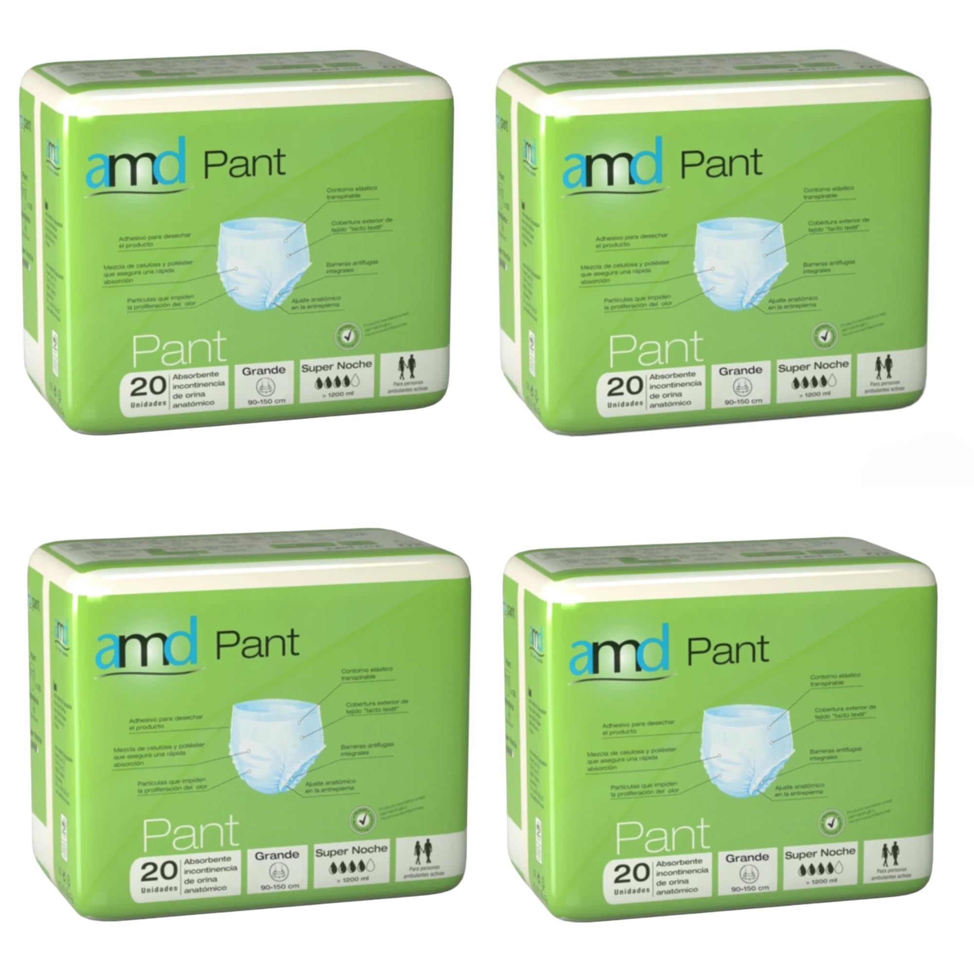 Pañales Adulto Pack 80 Uds. Braga Pañal Adulto Noche. Braga Pañal Desechables. Pañales para Adultos Absorción Máxima. Absorción de +1200ml. Talla L