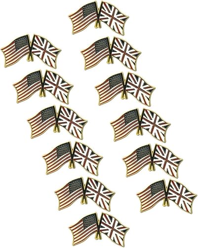 Pin de solapa con bandera de Estados Unidos y Reino Unido