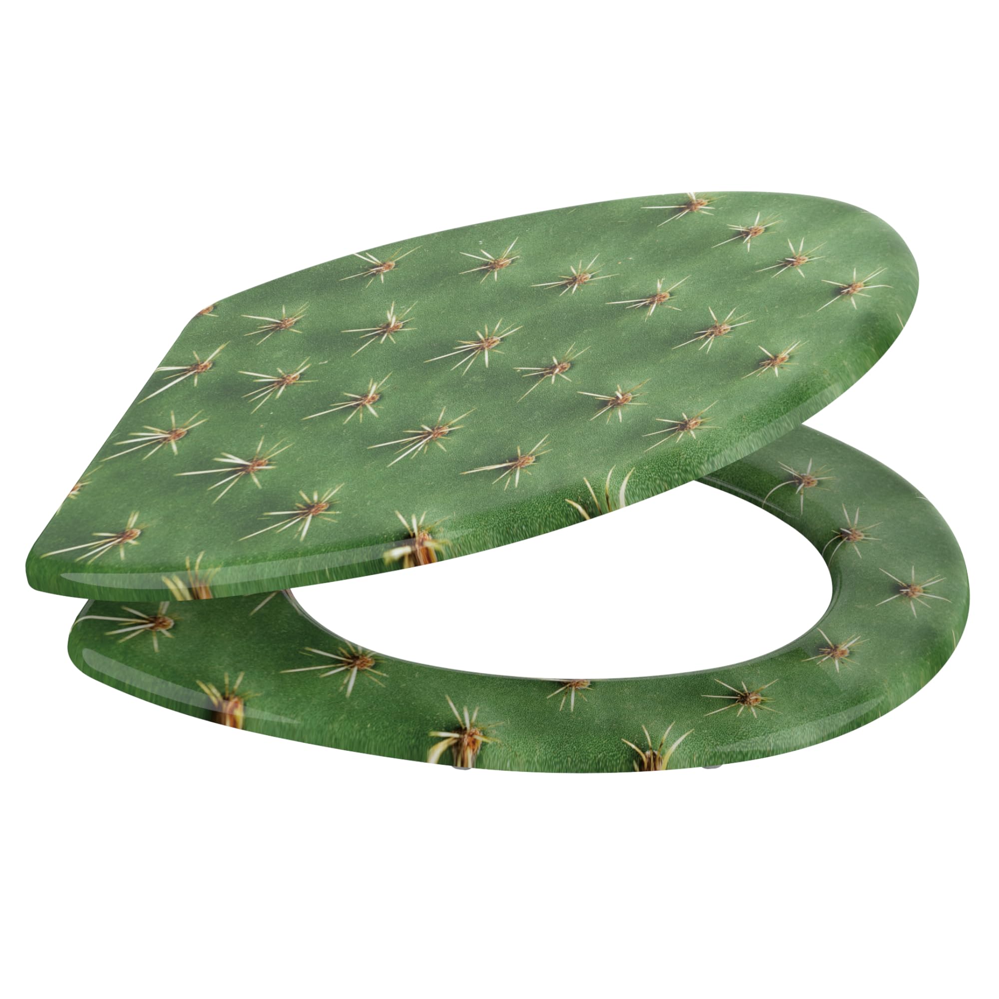 Sanilo Sedile WC con chiusura ammortizzata e sgancio rapido, il coperchio del WC può essere rimosso con la semplice pressione di un pulsante, facile montaggio dall'alto (Cactus)
