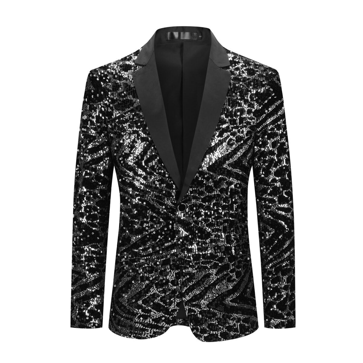 Allthemen Blazer Homme à Paillettes Casual Veste de Smoking Slim Fit Dorés pour Soirée