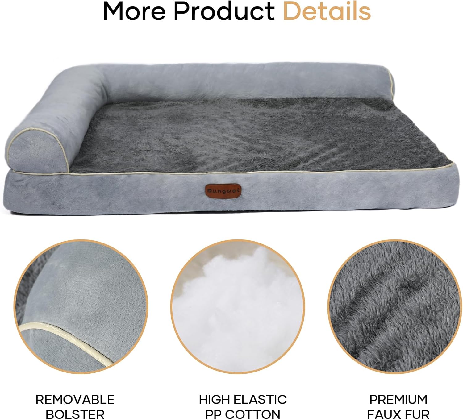review Orthopedic Dog Bed Waterproof Large Dog Bed with Removable Bolsters & Washable Cover, 39
