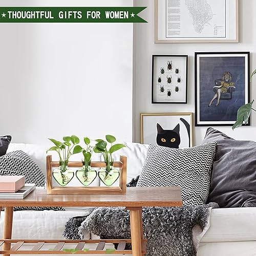 Miniatura 5 de Estaciones de propagación de terrarios para plantas, fe, esperanza, amor, hidroponía, decoración de jardín, regalo para mujeres con soporte de