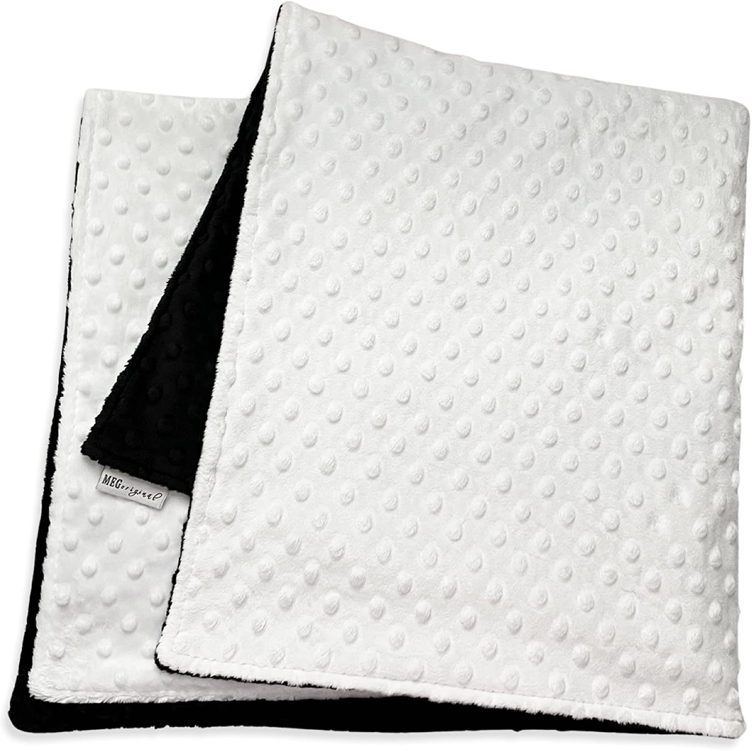 MEG ORIGINAL Minky Dot Baby Blanket, Black and White