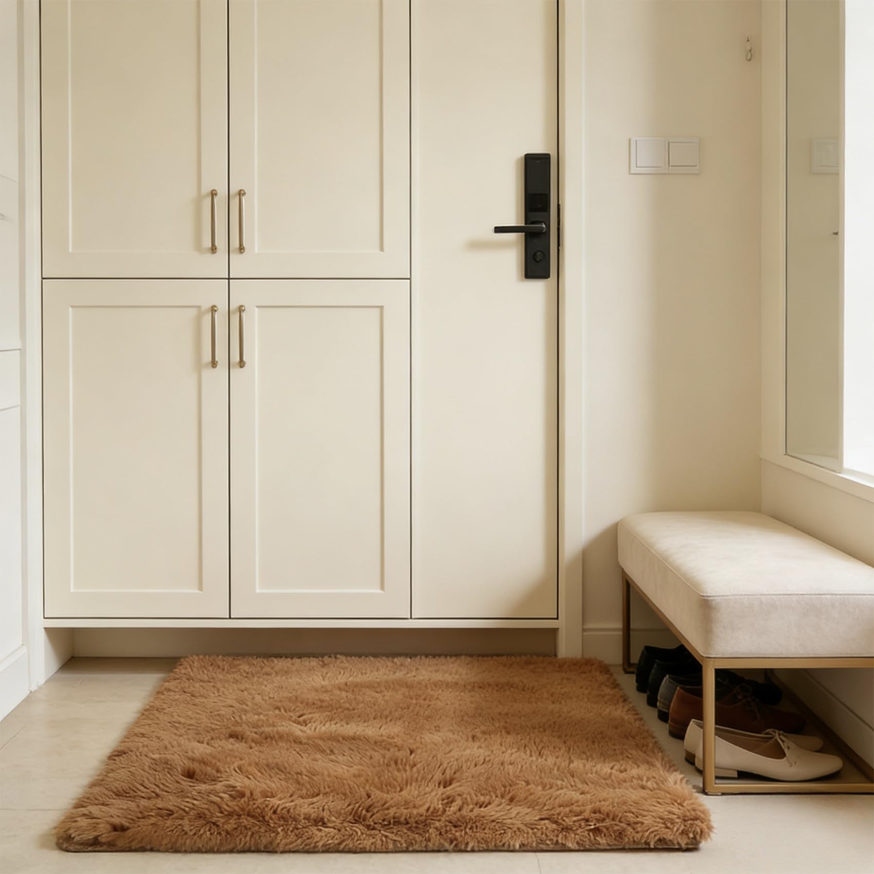 Tapis chambre 210 x 120 cm antidérapant et doux pour un confort sécurisé au quotidien