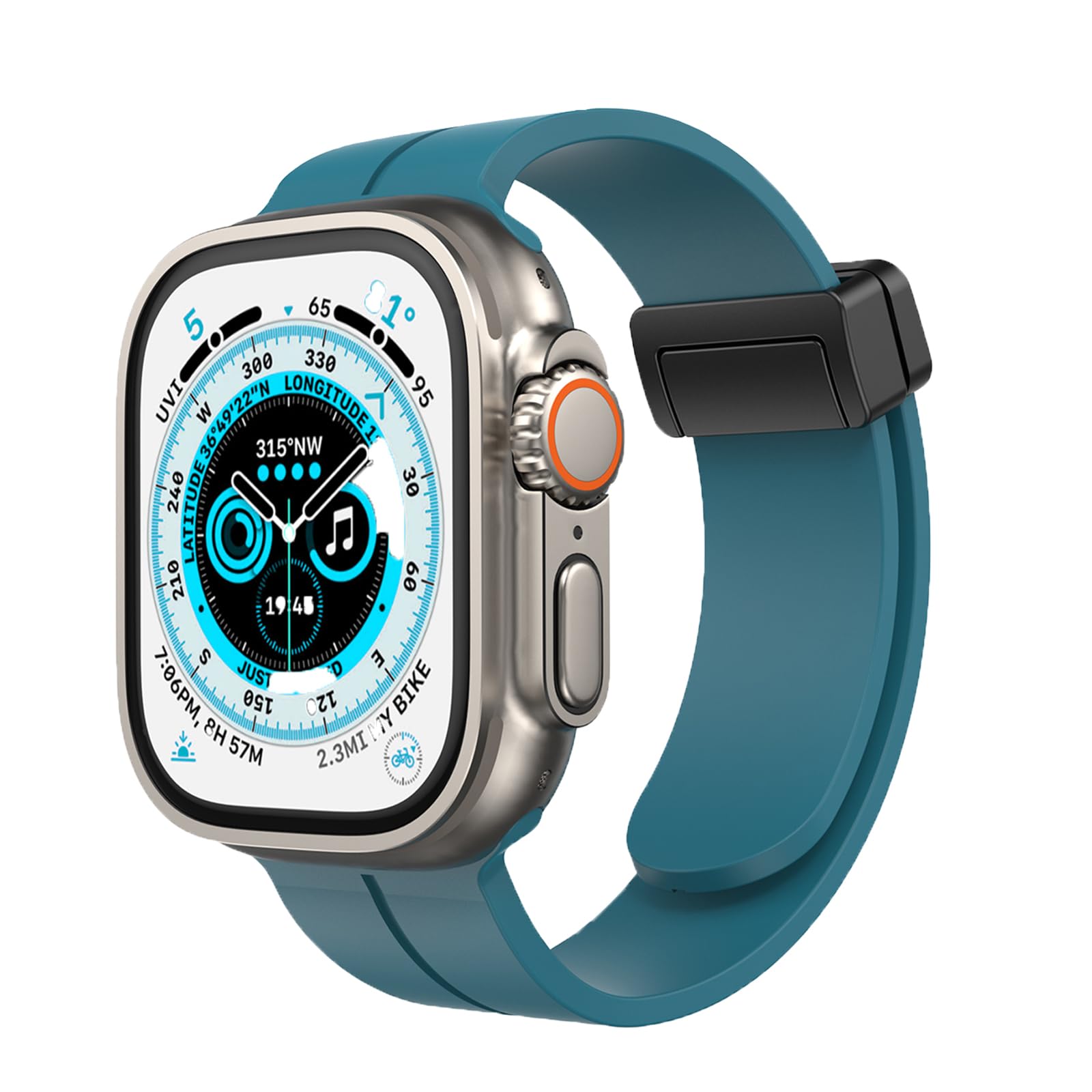 KASO workshops Magnetic Folding Band for Apple watch Ultra 49mm 45mm 44mm 41mm 40mm iWatch Bands 38mm 42mm Men/Women,Soft Sport Silicone Replacement Wristband Correa Strap for Apple Watch Band Series