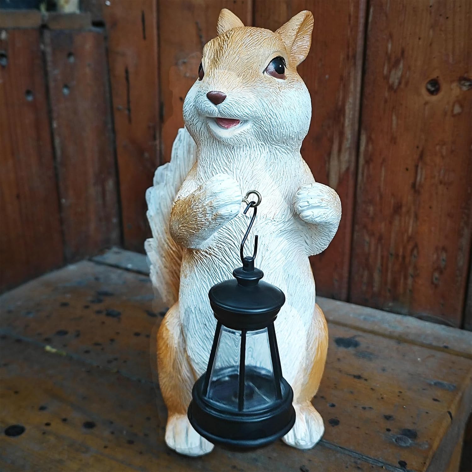 Solar Garden Statues Squirrel Decor - Resin Outdoor/Indoor Squirrel Sculpture Garden Lights Statue Decoration for Patio Home Yard Lawn, Unique Garden Figurine Lights Gift for Mom Grandma - Image 2