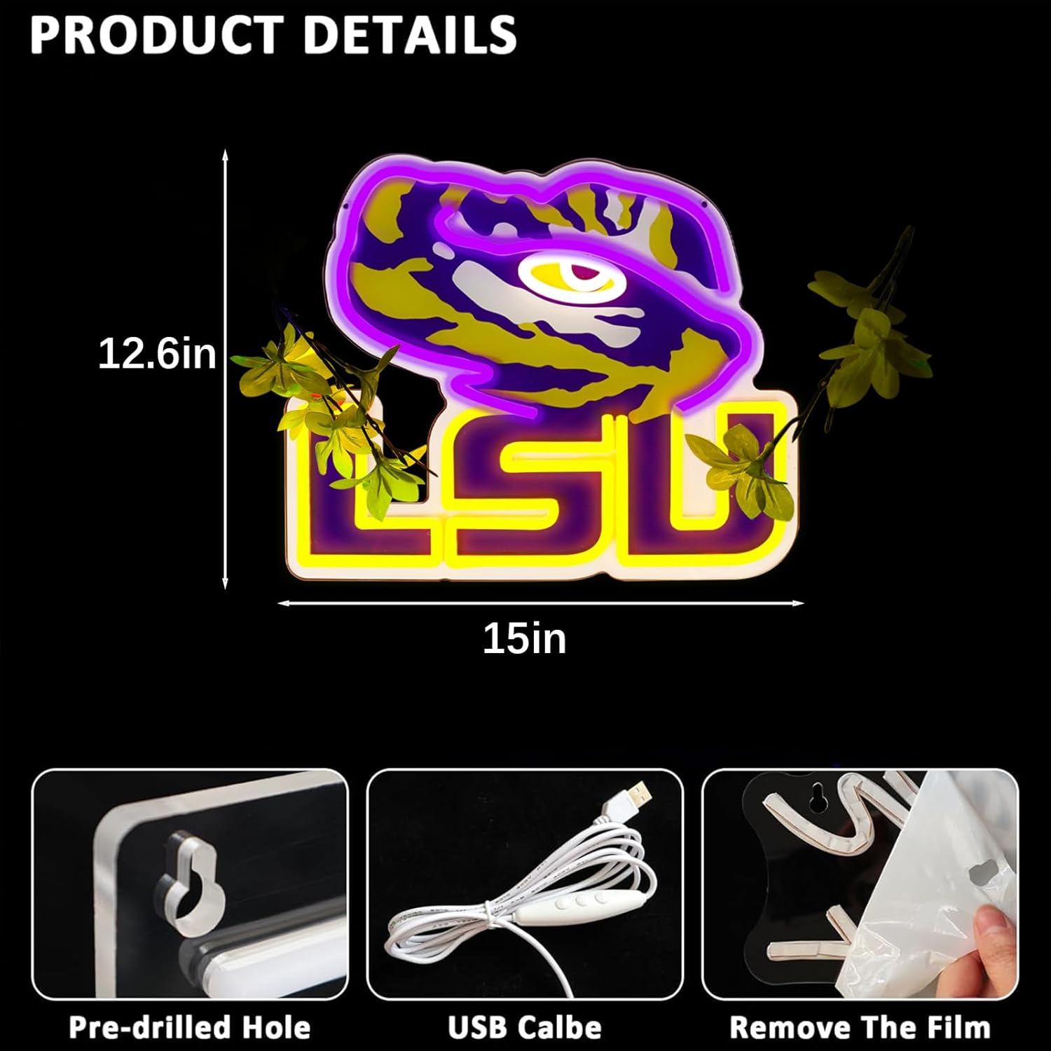 University Neon Signs for Wall Decor,Neon Lights for Bedroom LED Signs Suitable for Man Cave,Led Wall Art for Dormitory、Bedroom,Birthday、Christmas gifts for Man - Image 4