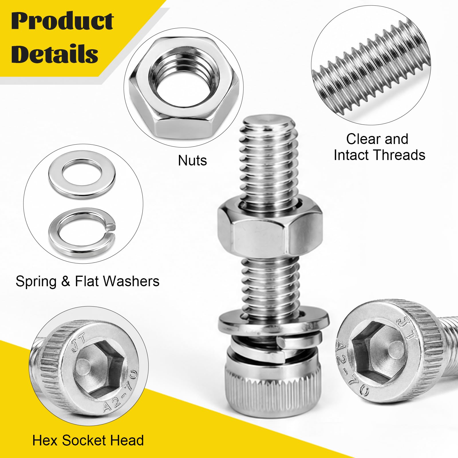 1220PCS M3 M4 M5 M6 Metric Hex Socket Head Screws Assortment Kit — Amazon image 4