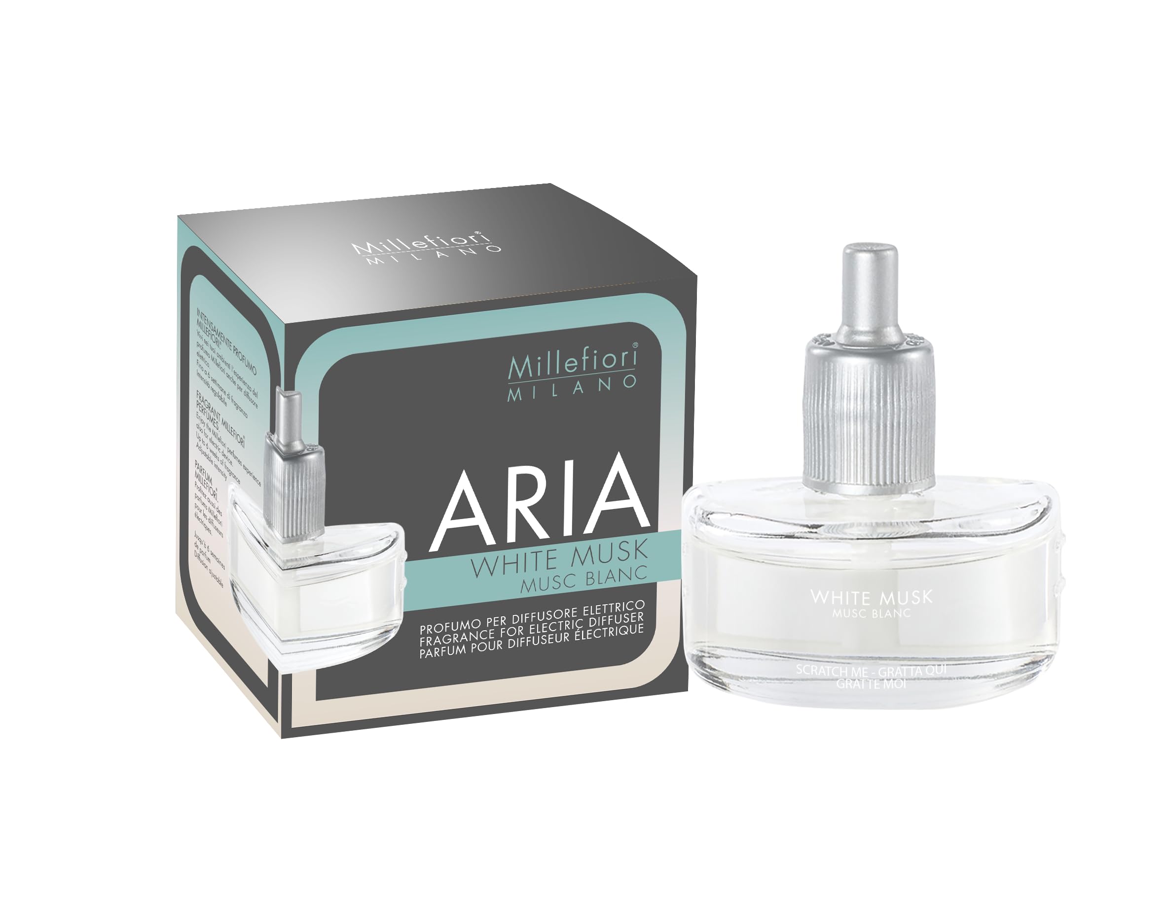 Millefiori Milano – Aria Fragranza per Diffusore Elettrico, White Musk – Profumatore Ambiente con Note Muschiate e Delicate, Ideale per Casa e Ufficio, Ricarica 20 ml