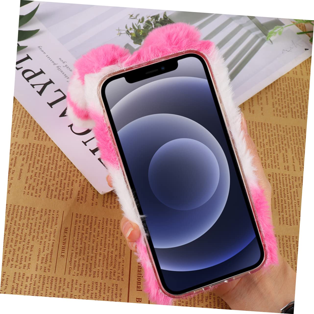 Uonlytech 3piezas Funda De Teléfono Peluda TPU Compatible con Carcasa Esponjosa y Agradable Al Tacto Diseño Elegante y Duradero para Uso Diario
