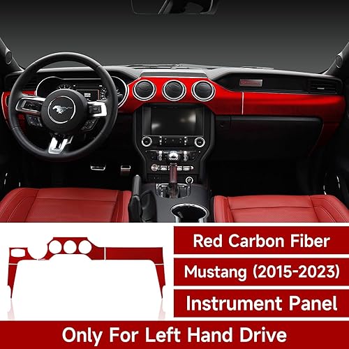 Miniatura 3 de Adhesivo para panel de instrumentos de consola central de automóvil para Ford Mustang 2015 2016 2017 2018 2019 2020 2021 2022 2023 Accesorios