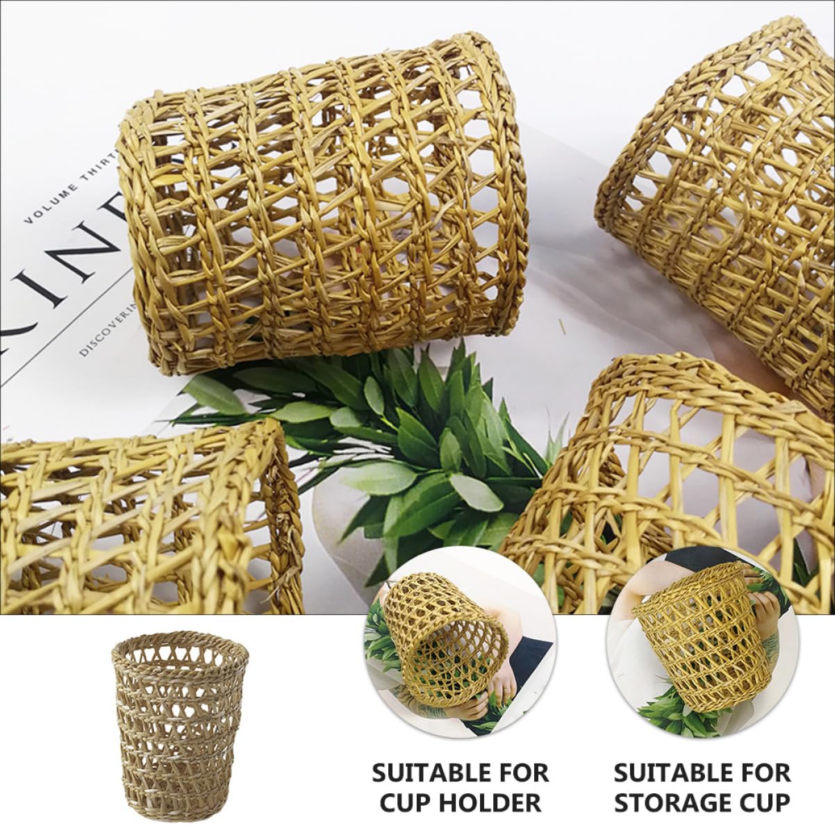 12piezas Cubiertas para Tazas De De Aislantes Térmicos Accesorios De Cocina Rústico para del y Decoración Natural