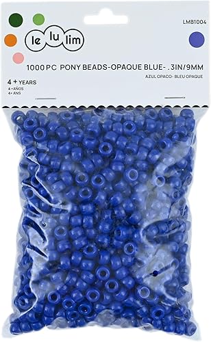 Miniatura 2 de lelulim 1000 cuentas de poni azul opaco de 3 pulgadas  0.354 in de diámetro. (azul)