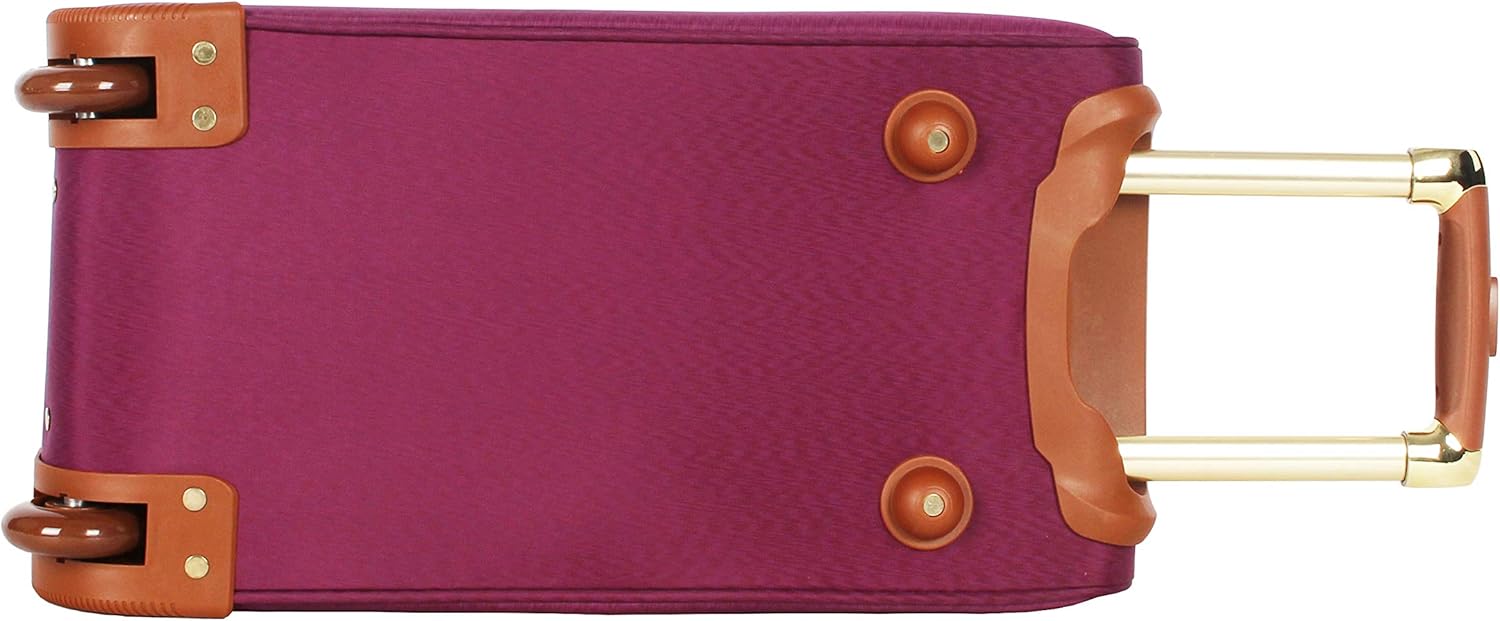 Steve Madden Designer Carry On Luggage Collection - Lightweight 20 Inch Duffel Bag- Weekender Overnight Business Travel Suitcase with 2- Rolling Spinner Wheels (Global Purple) - Image 4