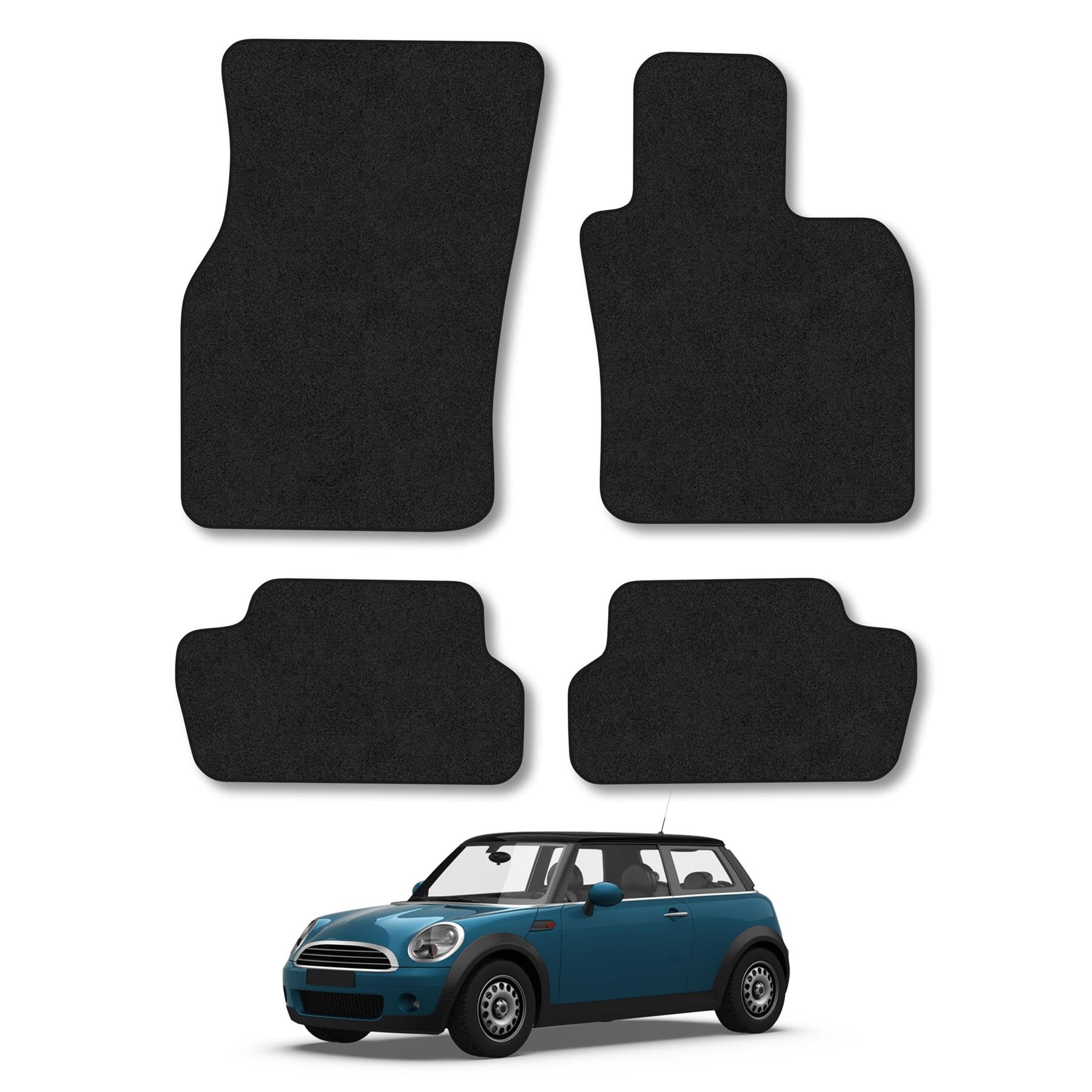 Mini Cooper (2014-2024) [3 Door] [F56] Car Mats Accessories Tailored Carpet Floor Mats Non Slip Black Trim Full Coverage Compatible Accessory Front Rear Set Anti Slip Granulated Backing Hand-Finished